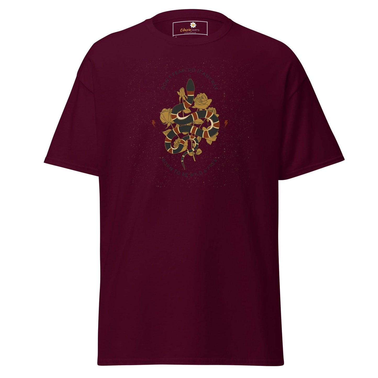 Unisex classic t-shirt - SNAKE TO BE WILD - REGULAR - Maroon / S