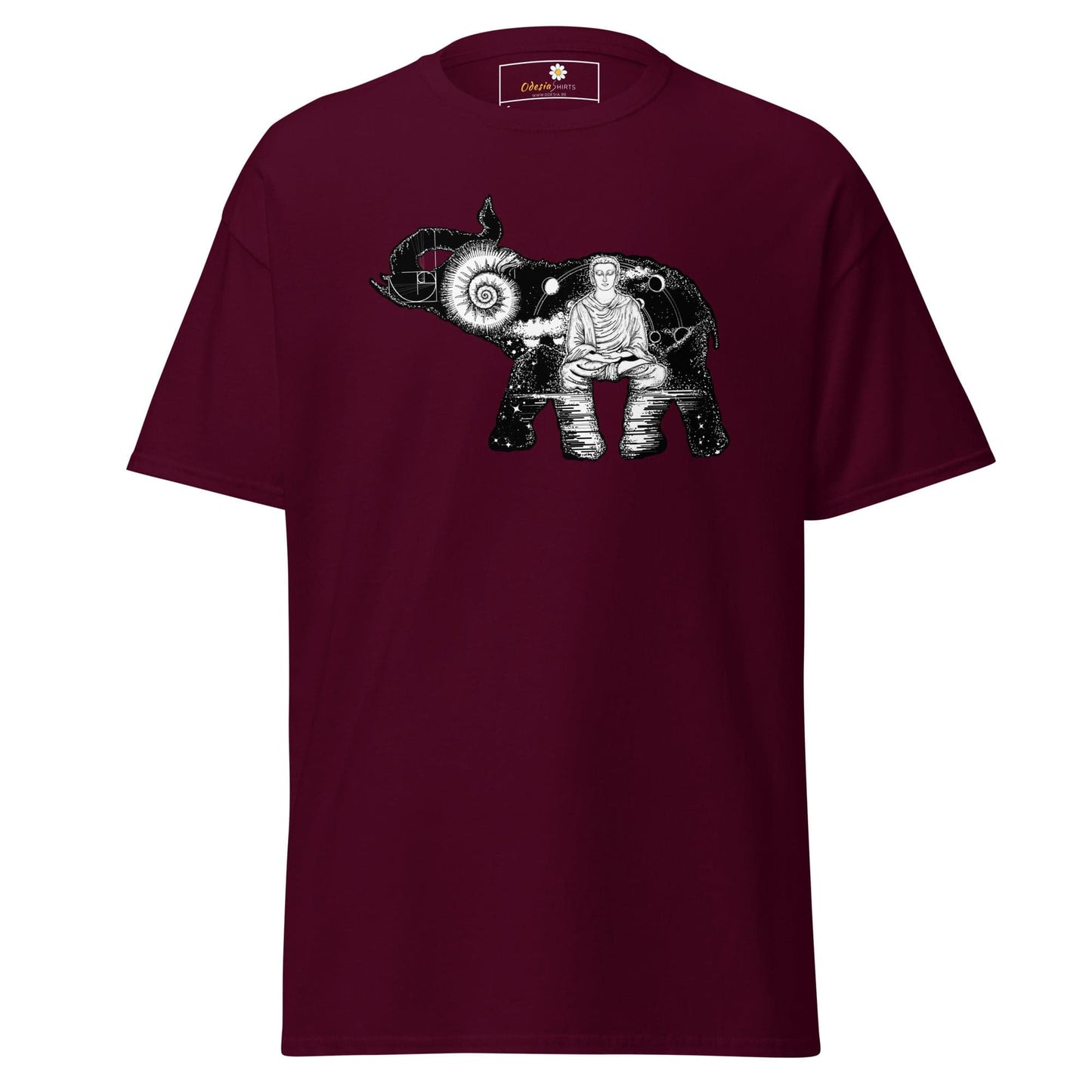 Unisex classic t-shirt - MYSTIC ELEPHANT MEDITATION - REGULAR - Maroon / S