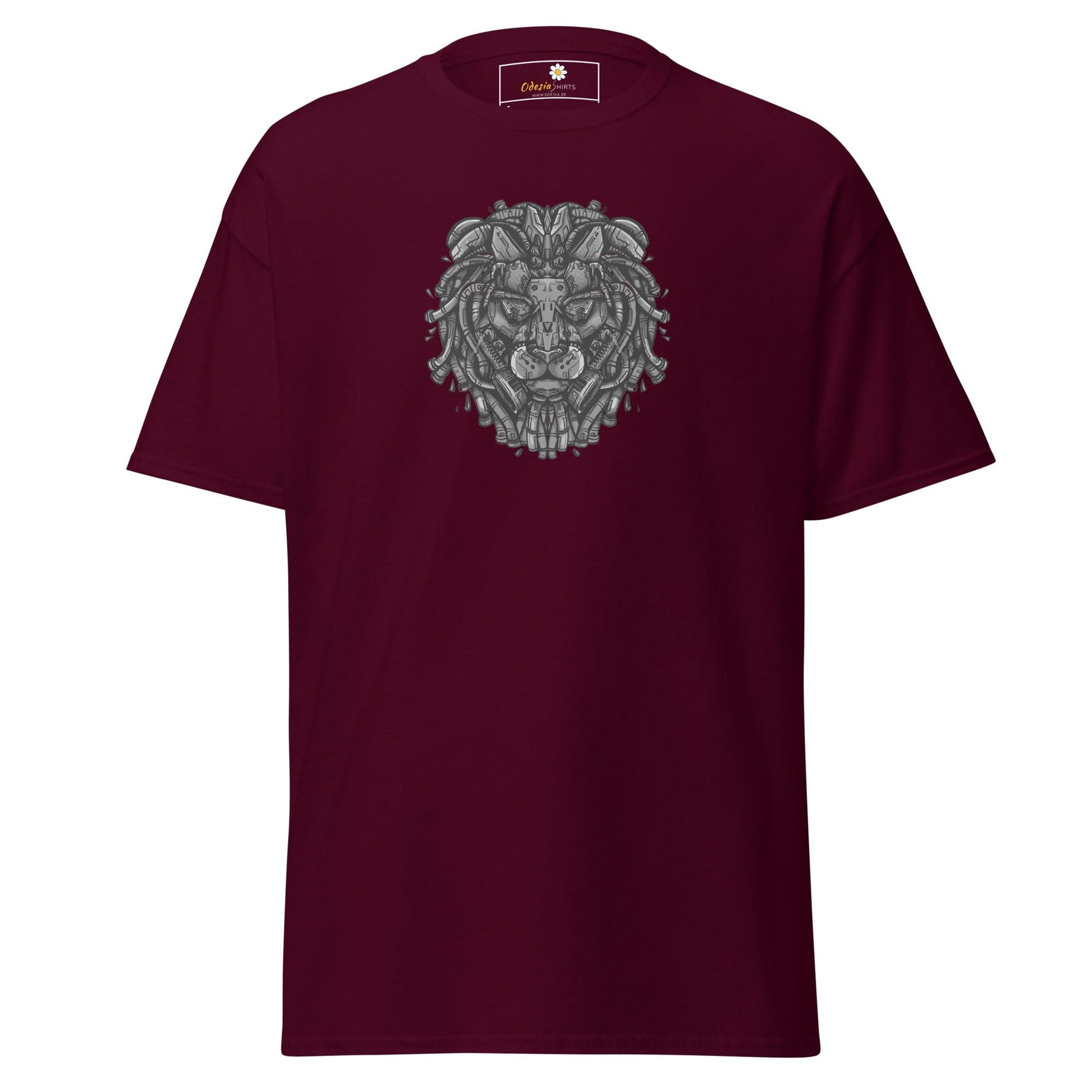Unisex classic t-shirt - ABSTRACT LION HEAD - REGULAR - Maroon / S