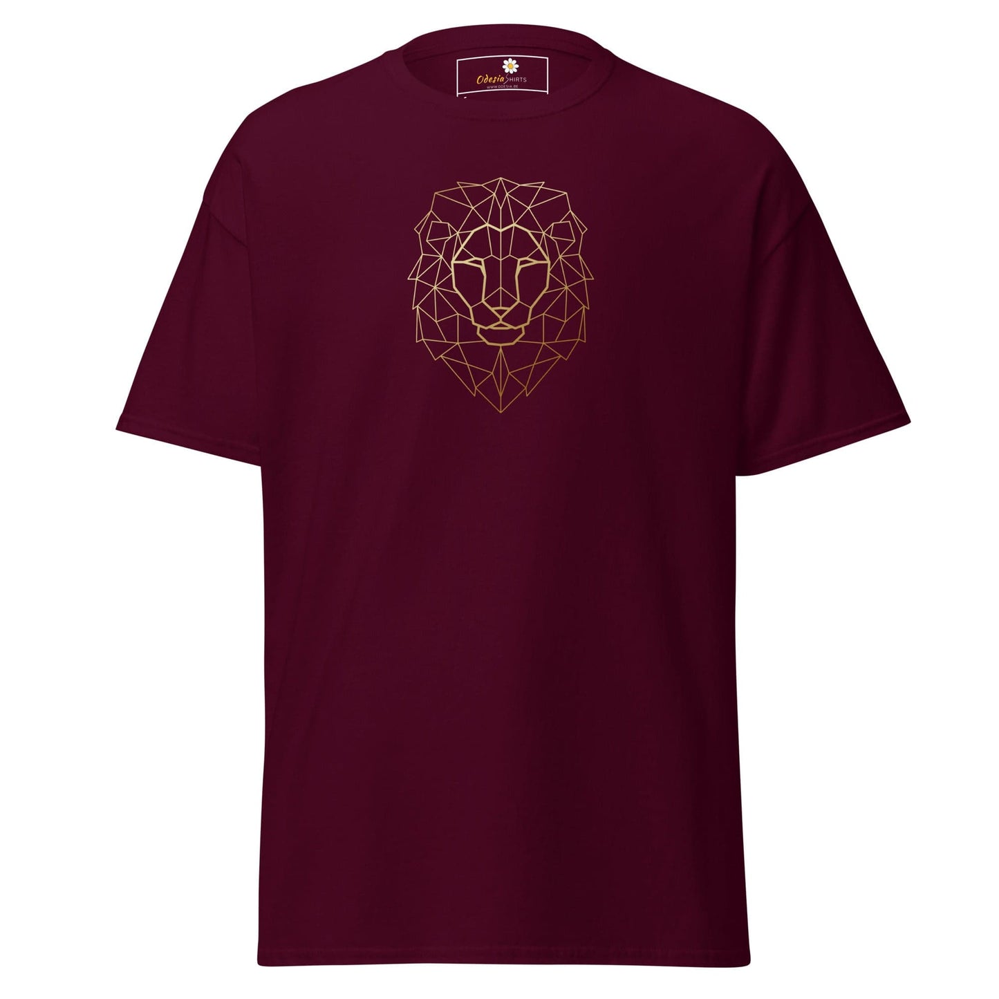 Unisex classic tee - WILD LIFE LION HEAD LINES - REGULAR - Maroon / S