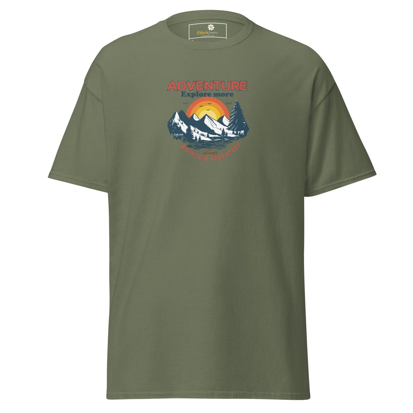 Unisex classic t-shirt - ADVENTURE EXPLORE MORE - REGULAR - Military Green / S