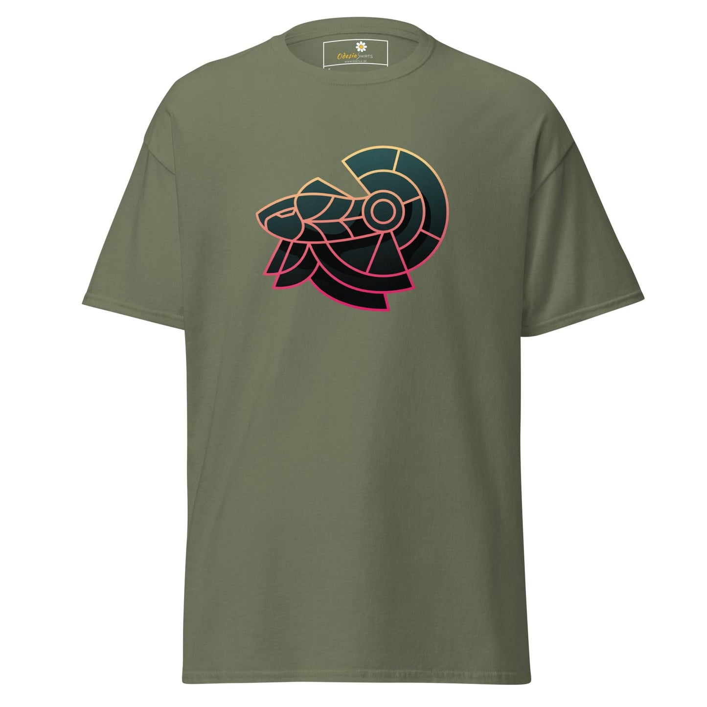 Unisex classic tee - ABSTRACT HERMIT - REGULAR - Military Green / S