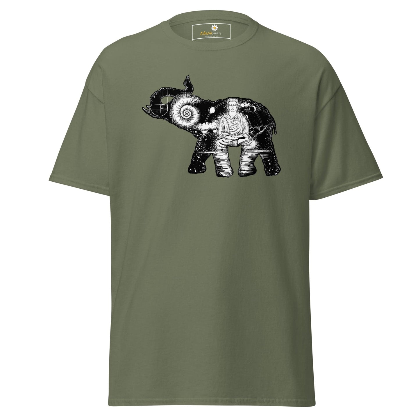 Unisex classic t-shirt - MYSTIC ELEPHANT MEDITATION - REGULAR - Military Green / S