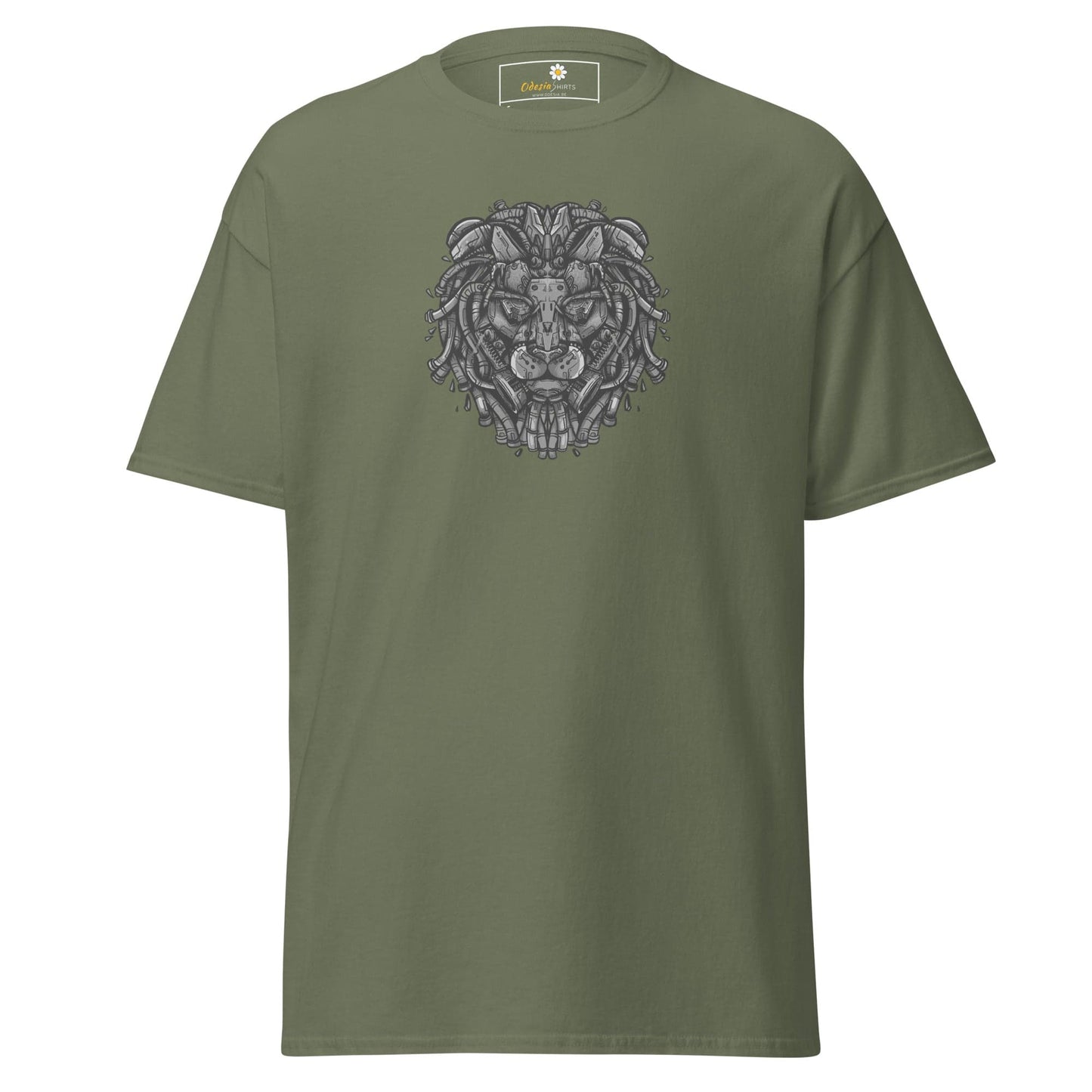Unisex classic t-shirt - ABSTRACT LION HEAD - REGULAR - Military Green / S