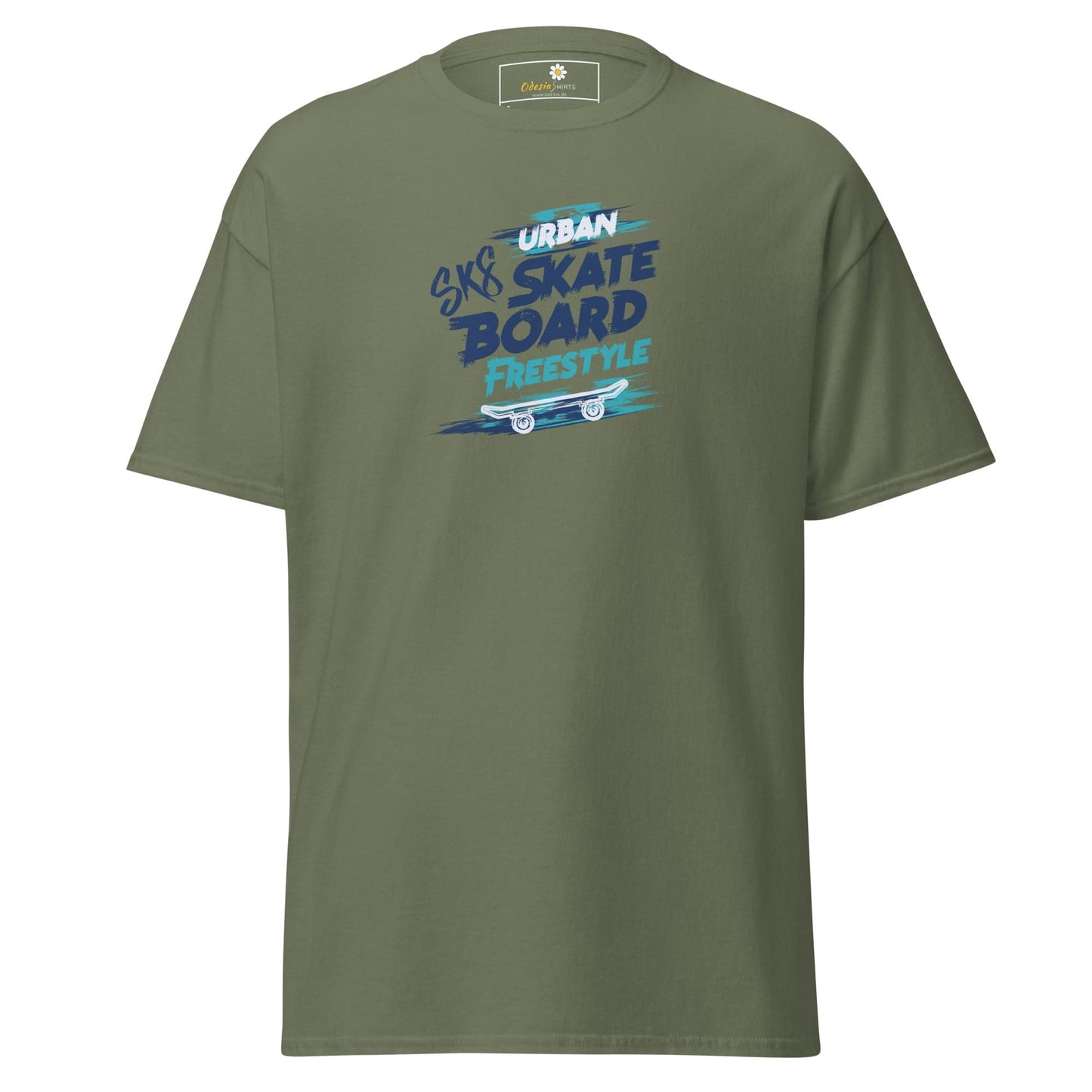Unisex classic t-shirt - SPORT SKATEBOARD FREESTYLE - REGULAR - Military Green / S