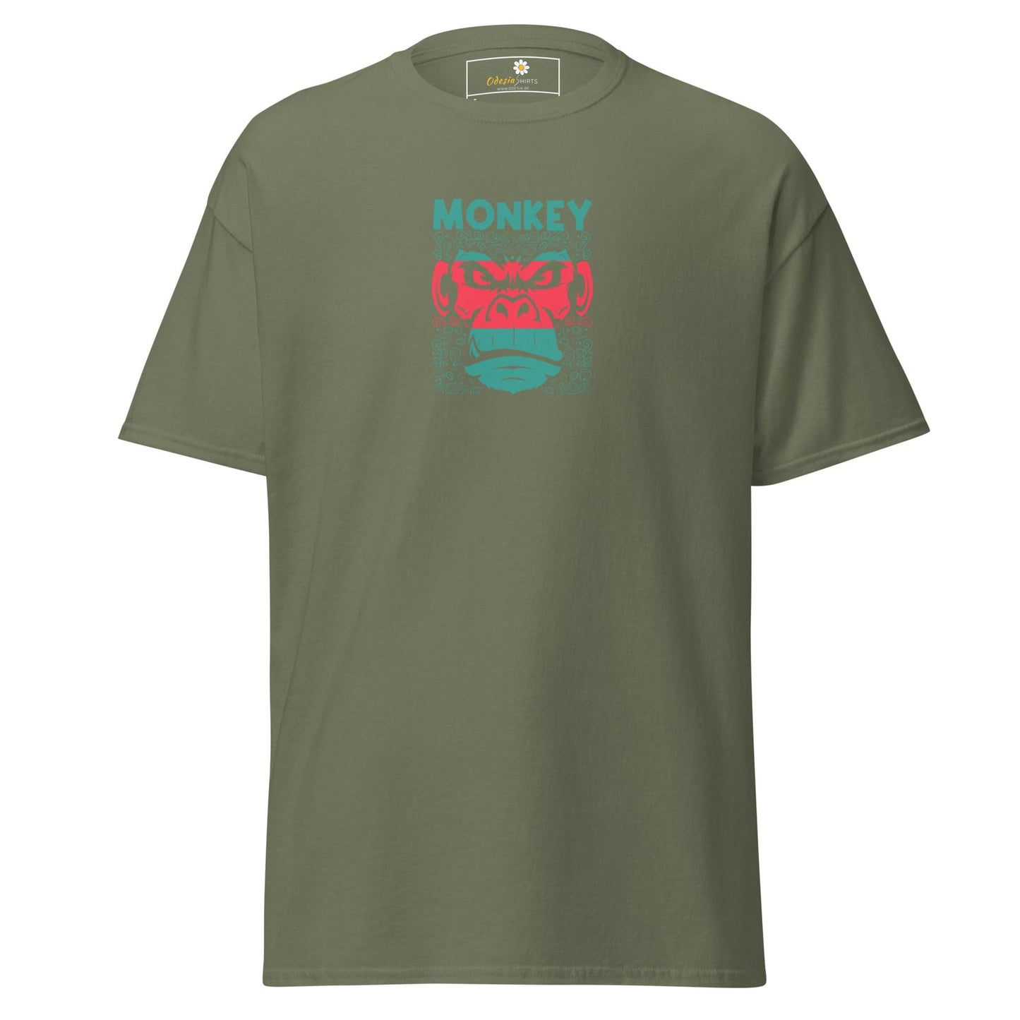 Unisex classic tee - WILD LIFE MONKEY - REGULAR - Military Green / S