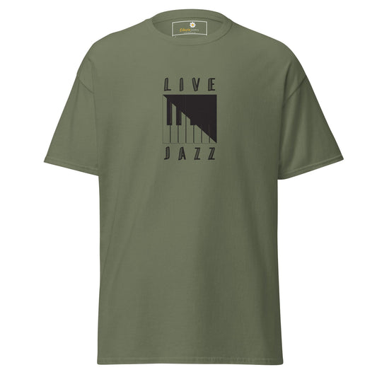 Unisex classic t-shirt - MUSIC LIFE JAZZ - REGULAR - Military Green / S