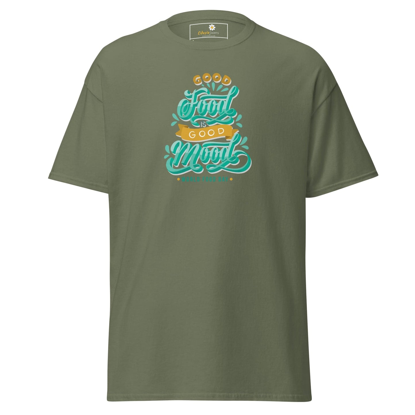 Unisex classic t-shirt - MISC GOOD FOOD GOOD MOOD - REGULAR - Military Green / S