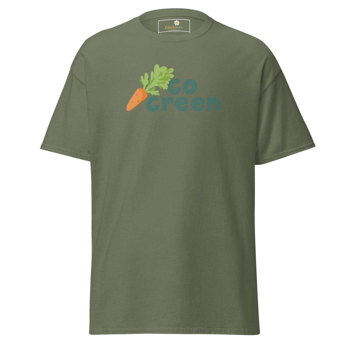 Unisex classic t-shirt - VEGAN GO GREEN - REGULAR - Military Green / S
