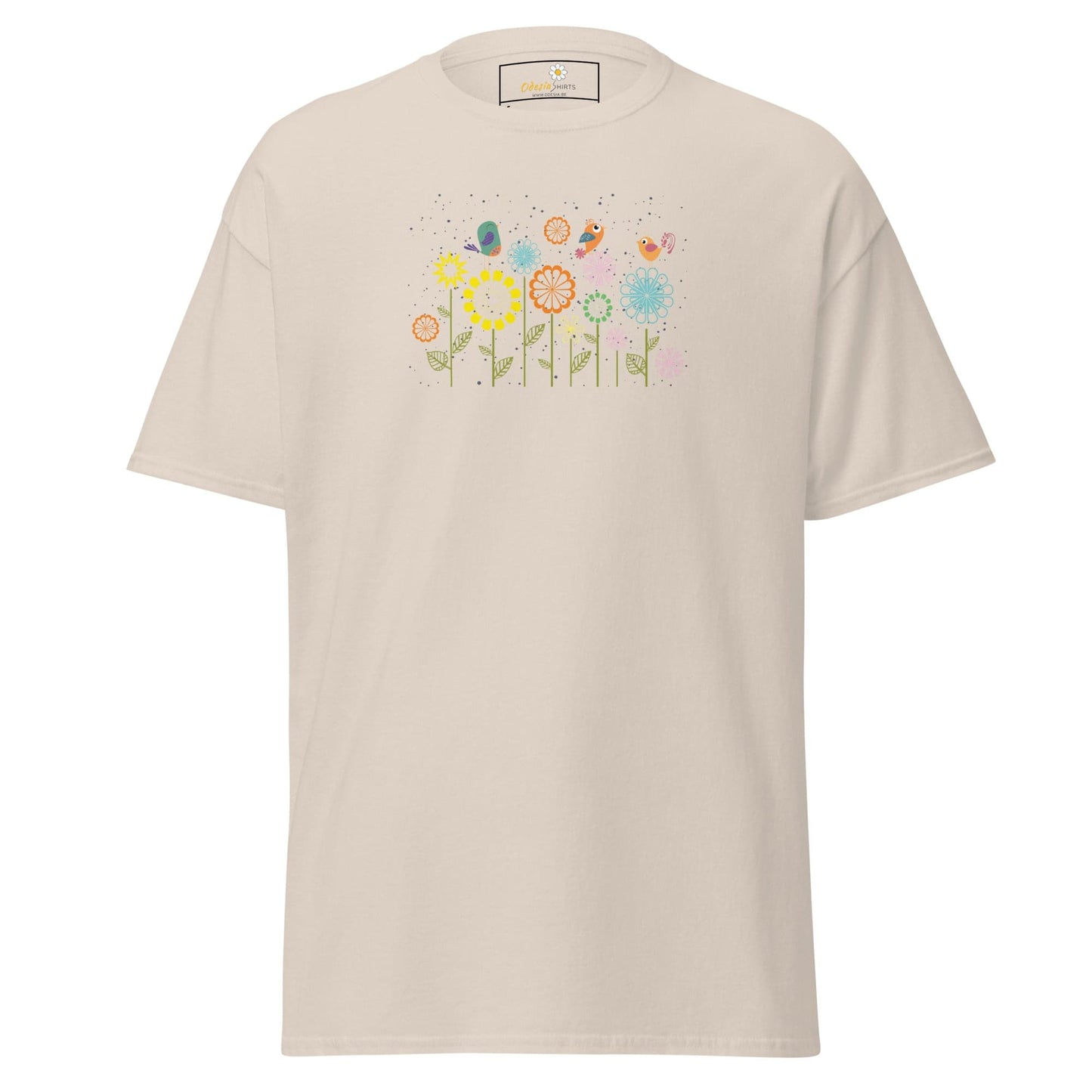 Unisex classic tee - ANIMALS BIRDS ON FLOWERS - REGULAR - Natural / S