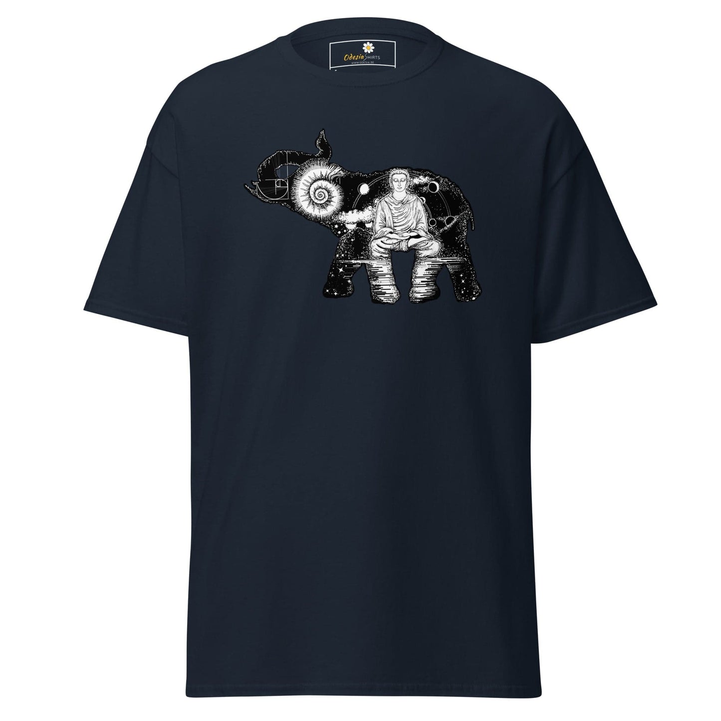 Unisex classic t-shirt - MYSTIC ELEPHANT MEDITATION - REGULAR - Navy / S