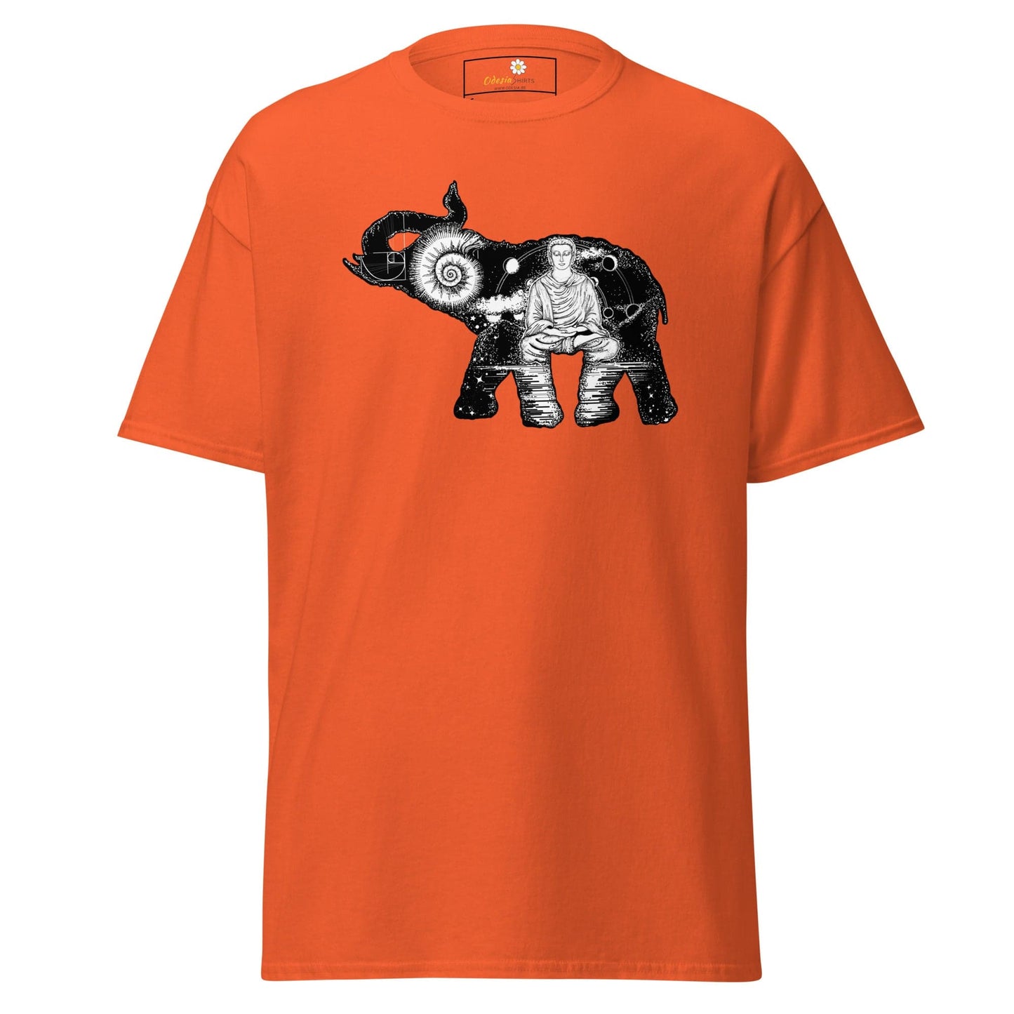 Unisex classic t-shirt - MYSTIC ELEPHANT MEDITATION - REGULAR - Orange / S