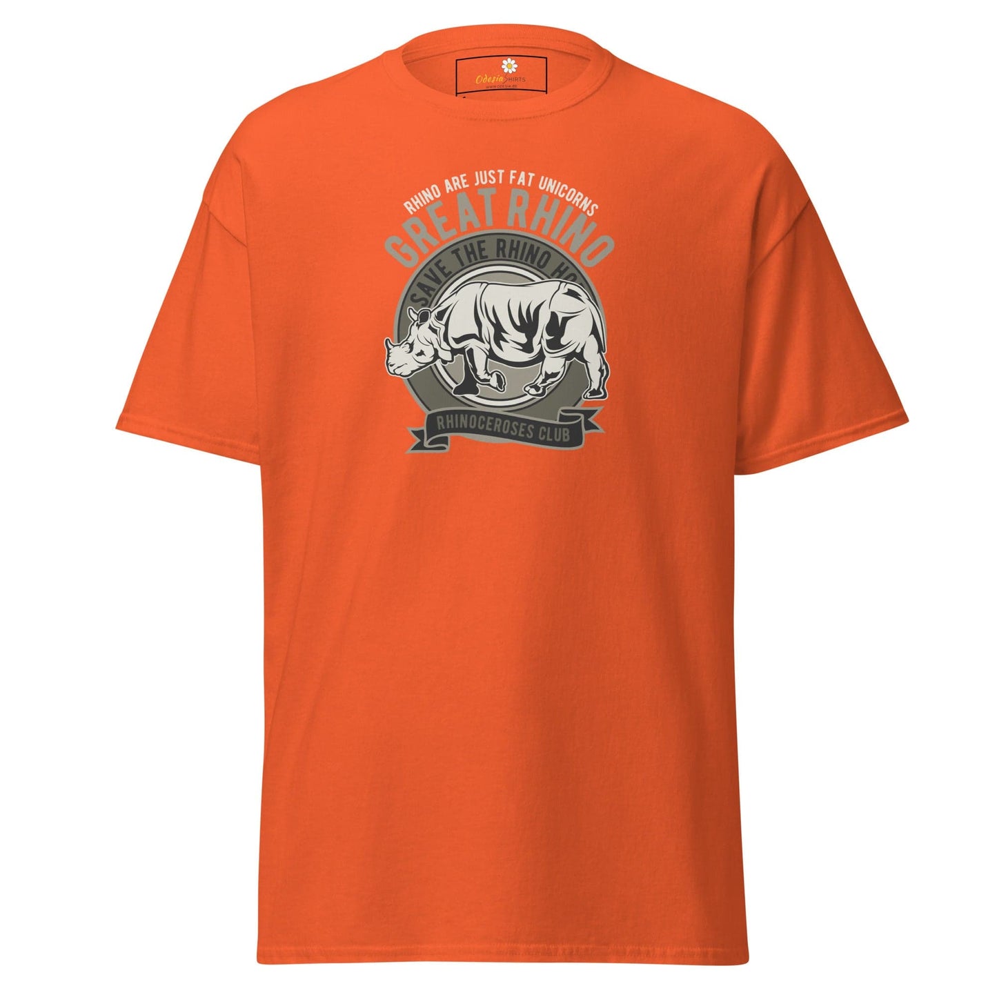 Unisex classic t-shirt - WILD LIFE GREAT RHINO - REGULAR - Orange / S