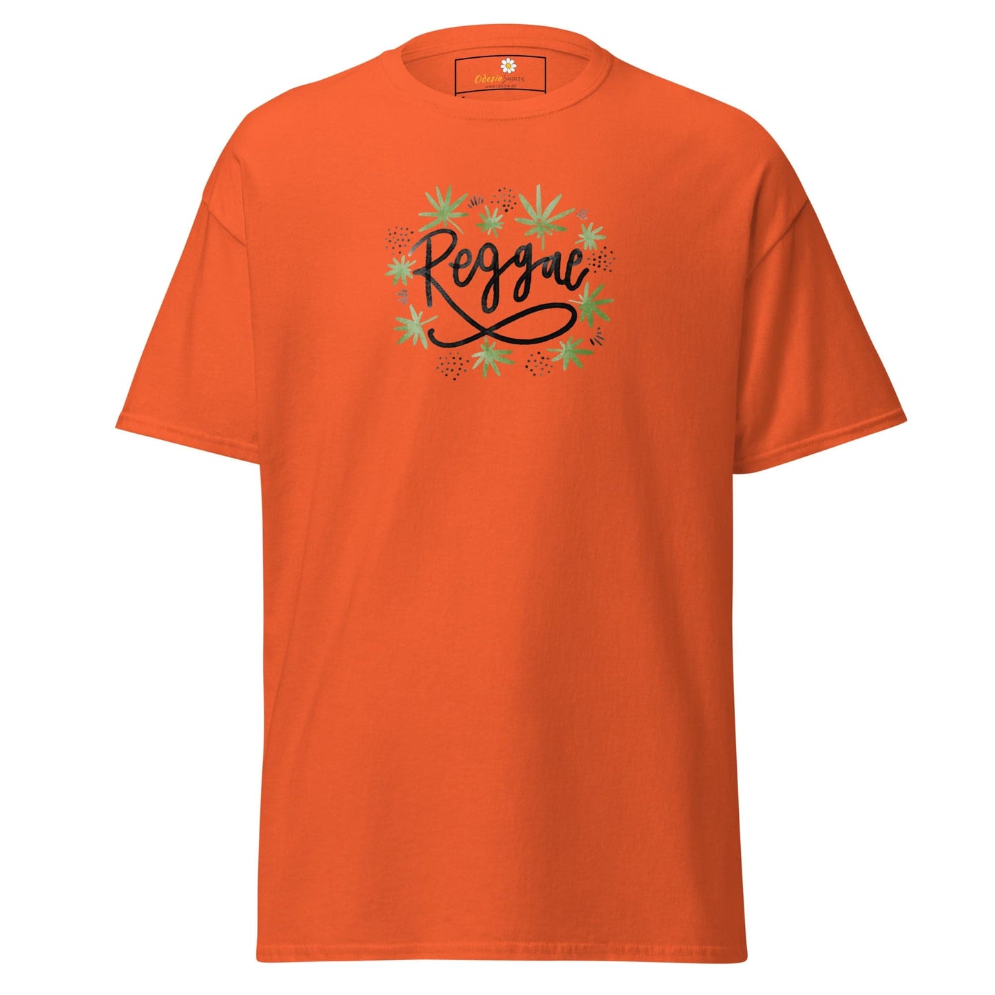 Unisex classic t-shirt - MUSIC REGGAE LEAVES - REGULAR - Orange / S