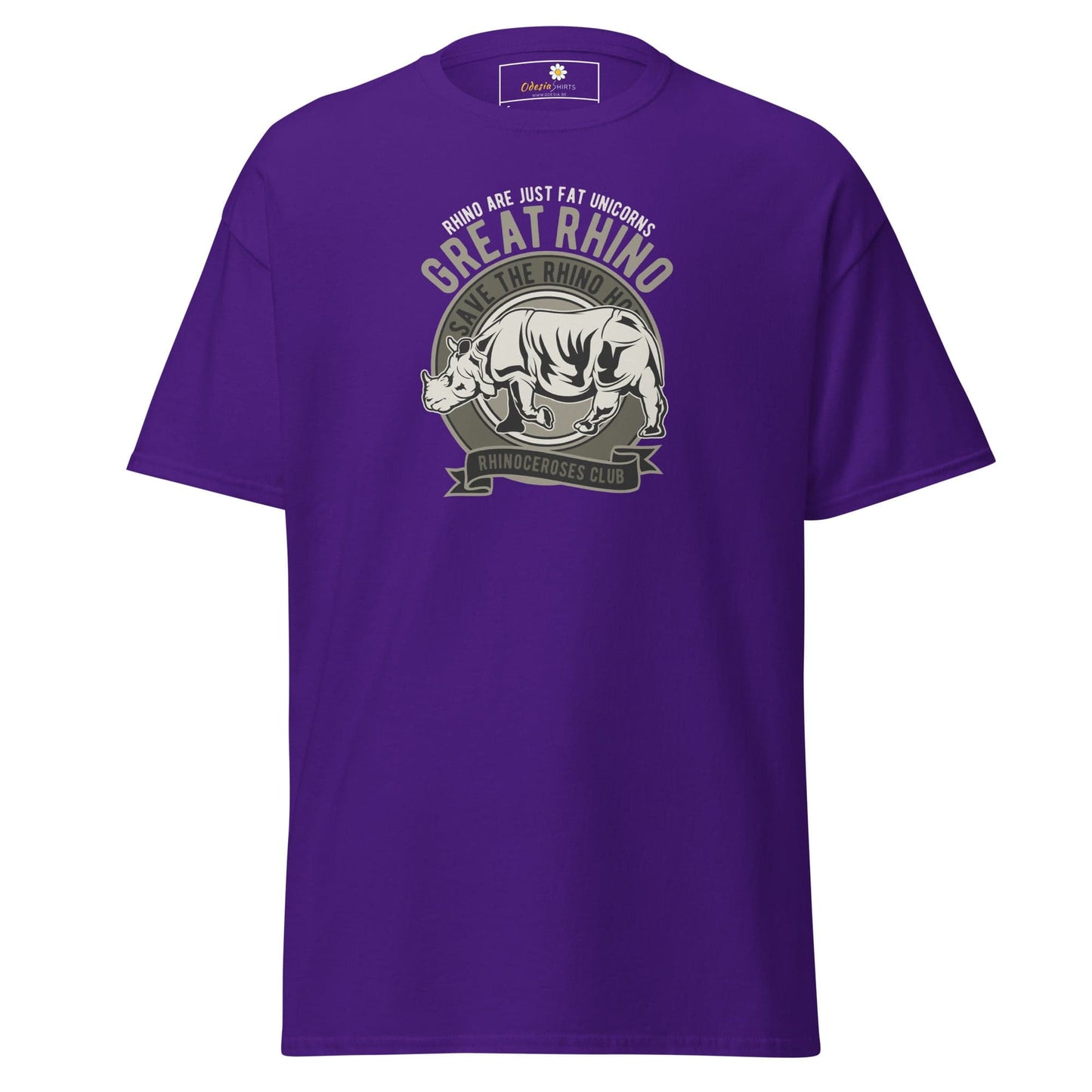 Unisex classic t-shirt - WILD LIFE GREAT RHINO - REGULAR - Purple / S