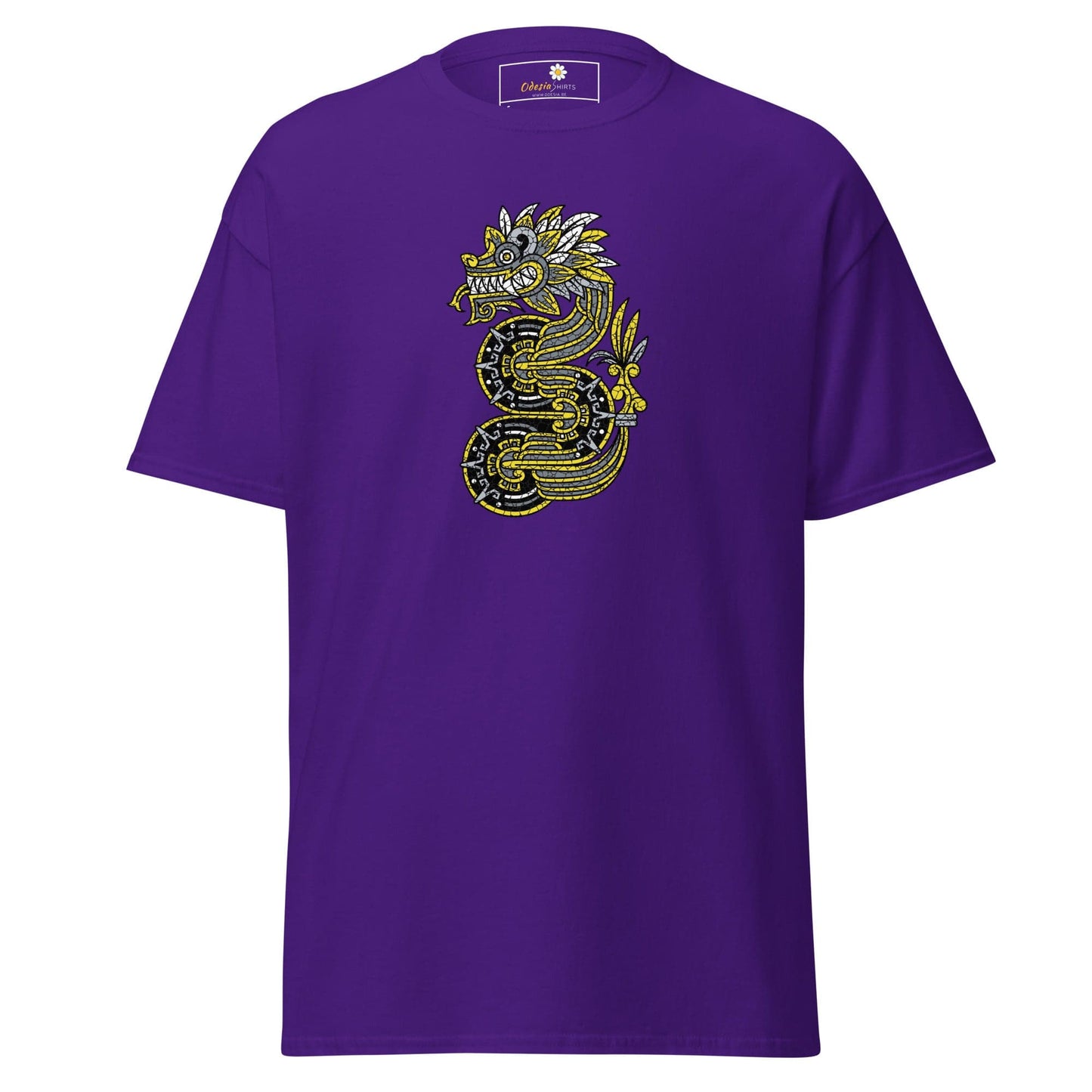 Unisex classic t-shirt - MYSTIC YELLOW GREY DRAGON - REGULAR - Purple / S