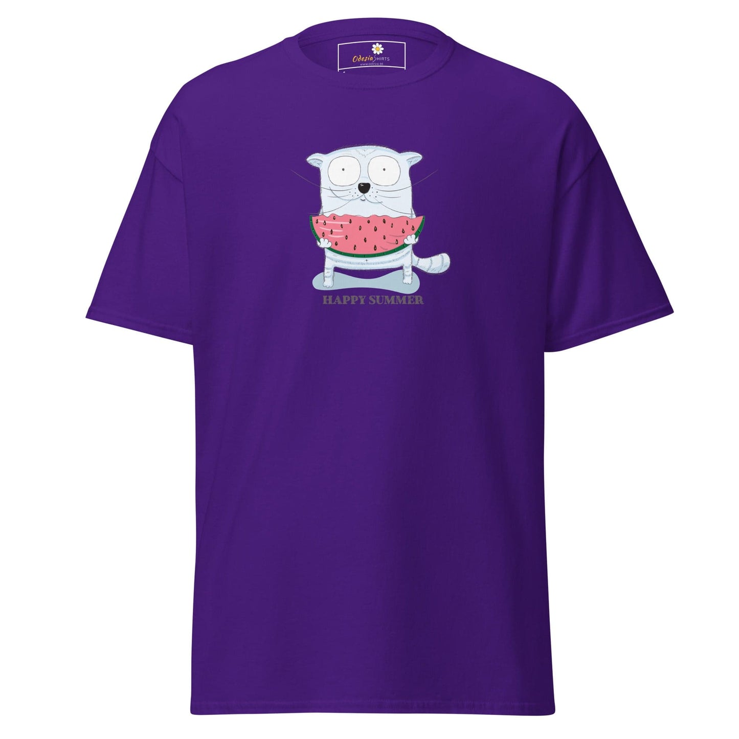 Unisex classic t-shirt - FUN ANIMALS HAPPY SUMMER - REGULAR - Purple / S