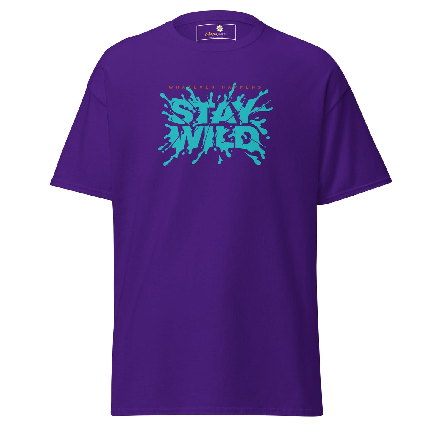 Unisex classic t-shirt - TEXT STAY WILD - REGULAR - Purple / S