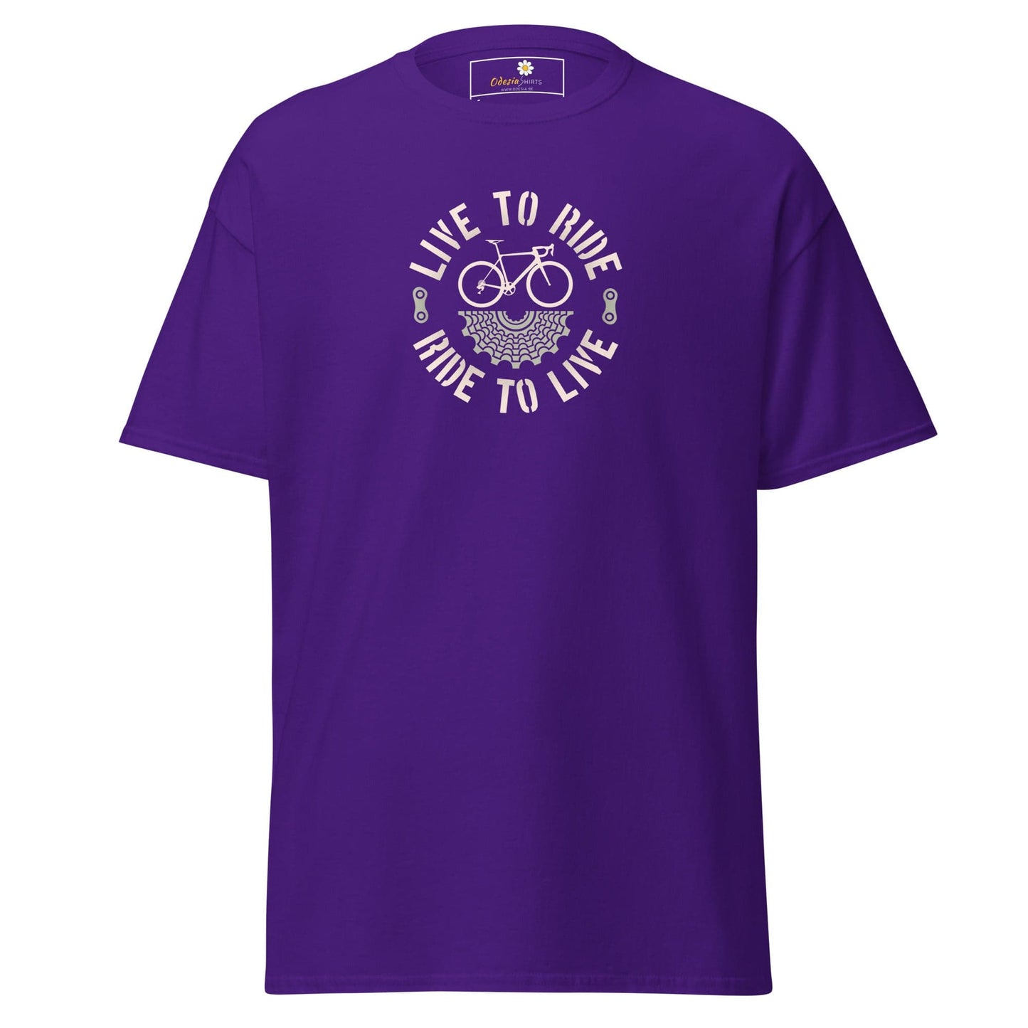 Unisex classic t-shirt - SPORT BICYCLE RIDE TO LIVE - REGULAR - Purple / S