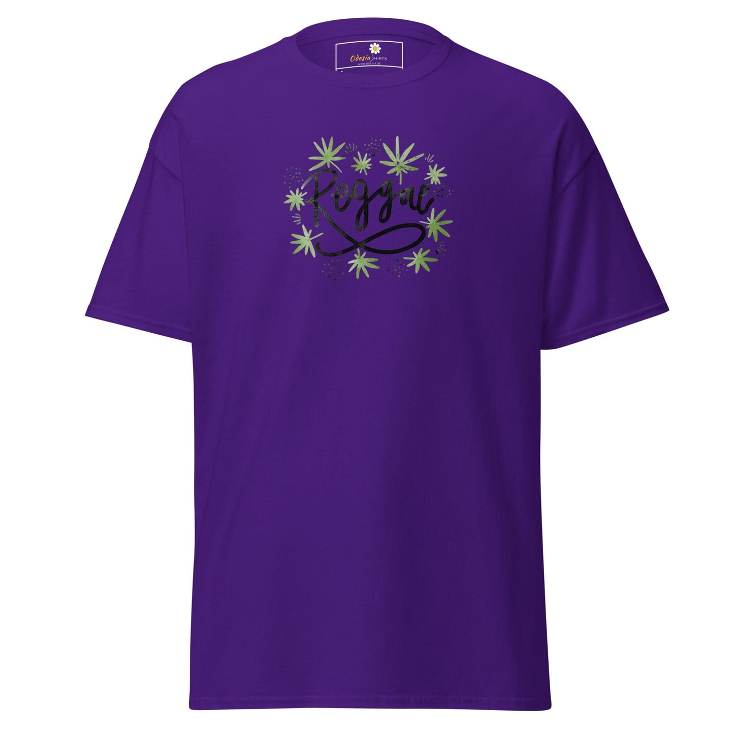 Unisex classic t-shirt - MUSIC REGGAE LEAVES - REGULAR - Purple / S