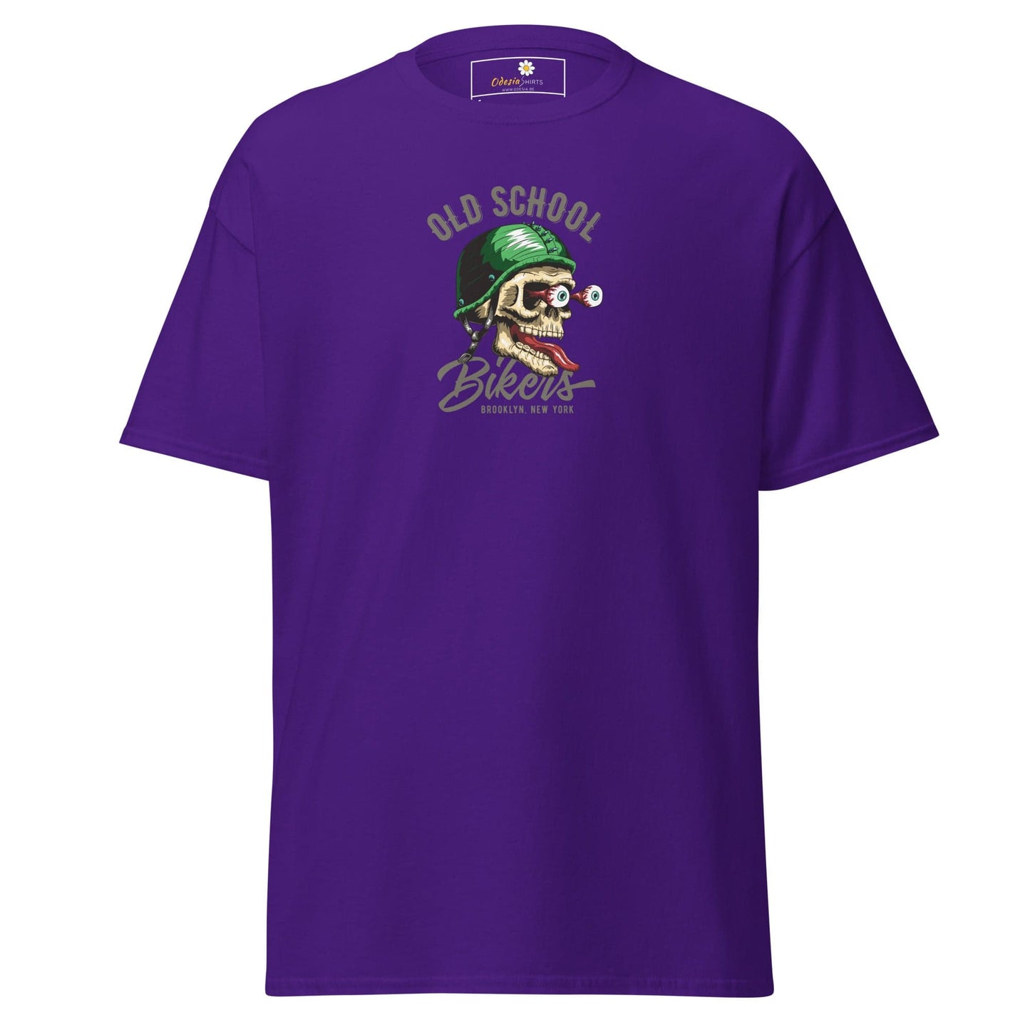 Unisex classic tee - SKULL OLD SCHOOL BIKERS - REGULAR - Purple / S