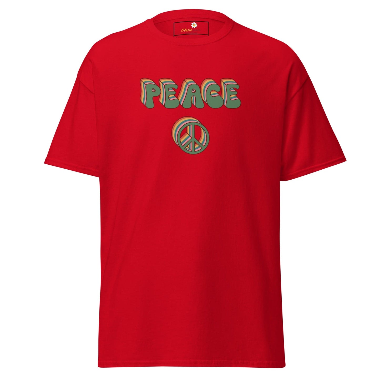 Unisex classic t-shirt - TEXT PEACE - REGULAR - Red / S