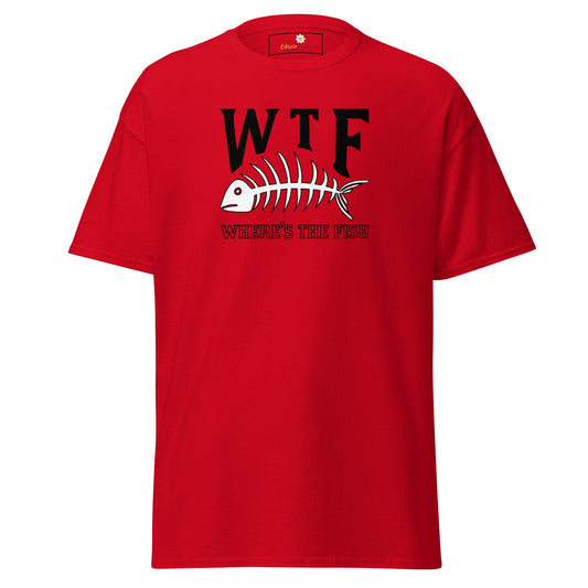 Unisex classic t-shirt - FUN WHERES THE FISH - REGULAR - Red / S