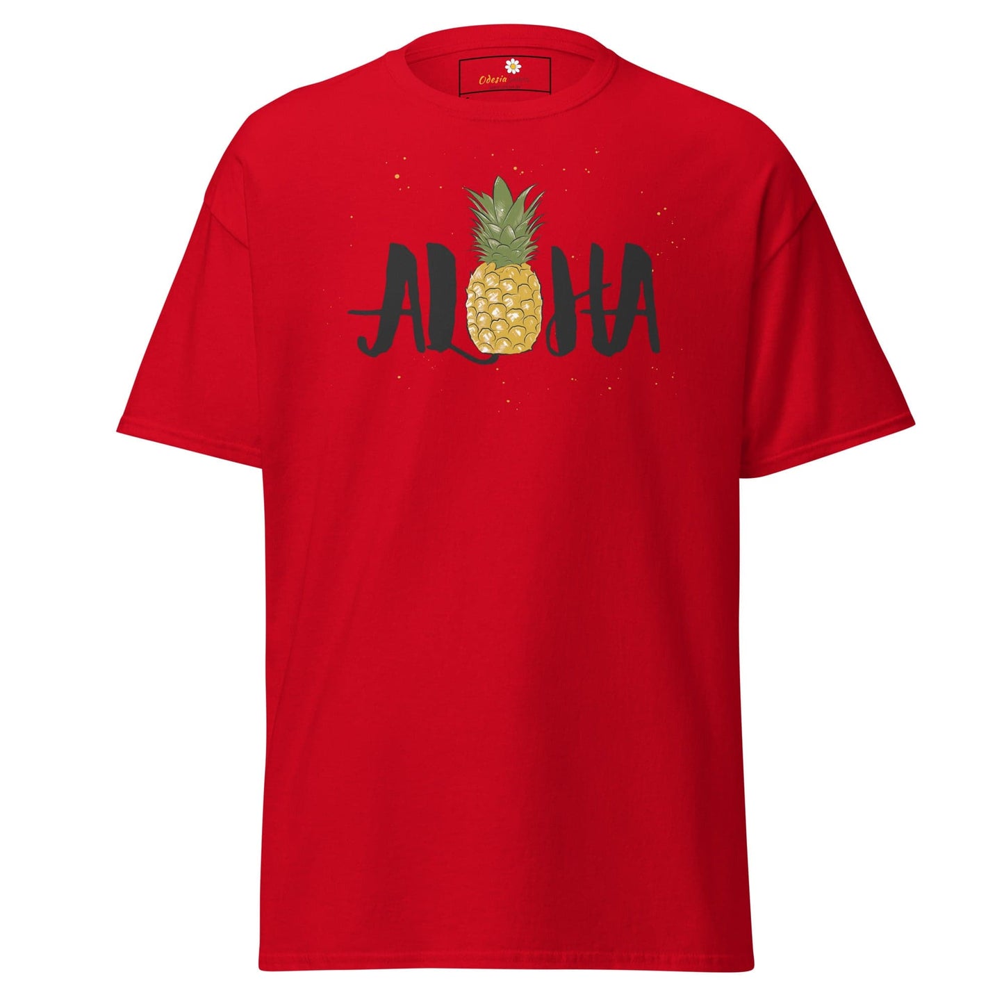 Unisex classic t-shirt - POSITIVE ALOHA HAWAI PINEAPPLE - REGULAR - Red / S