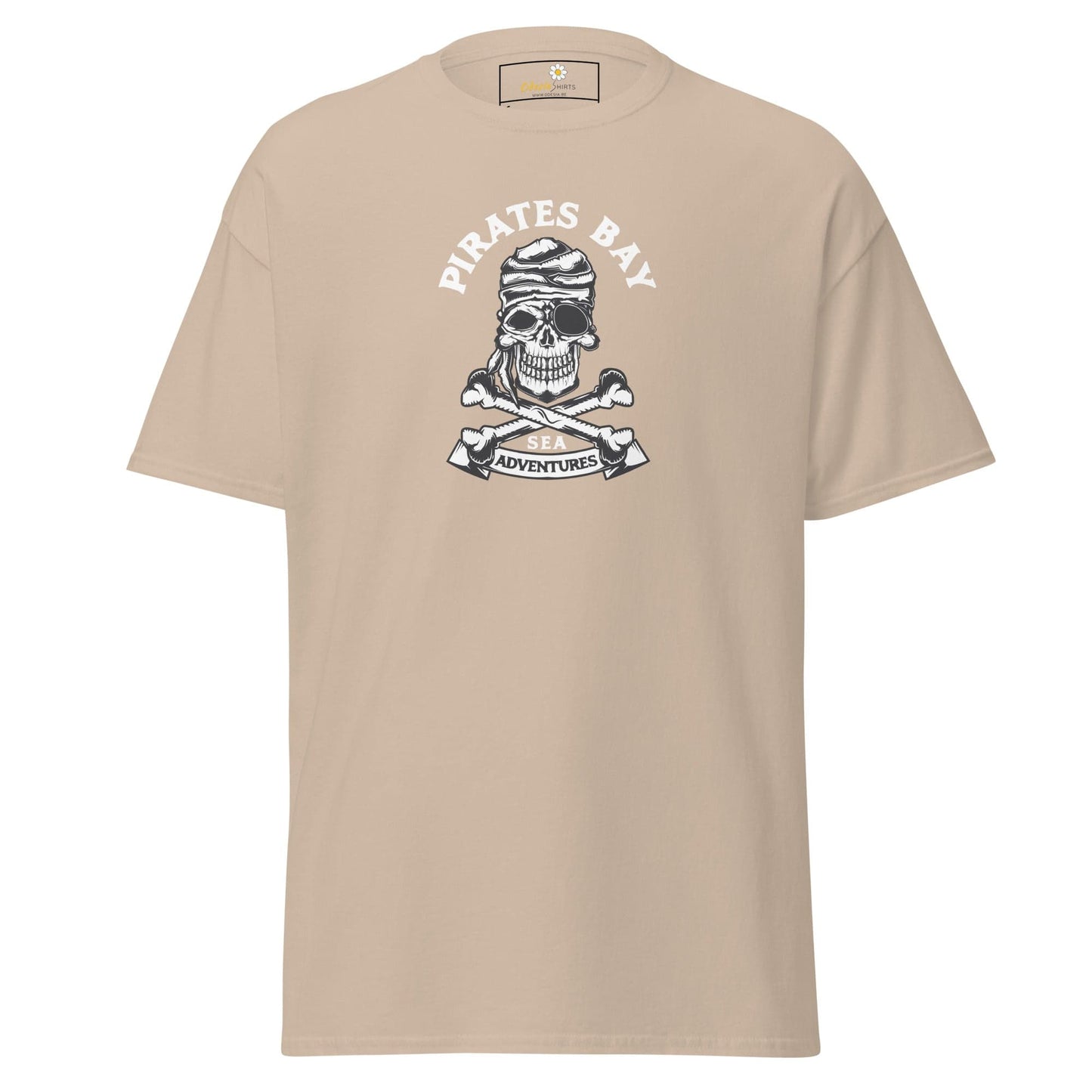 Unisex classic t-shirt - SKULL PIRATES BAY - REGULAR - Sand / S