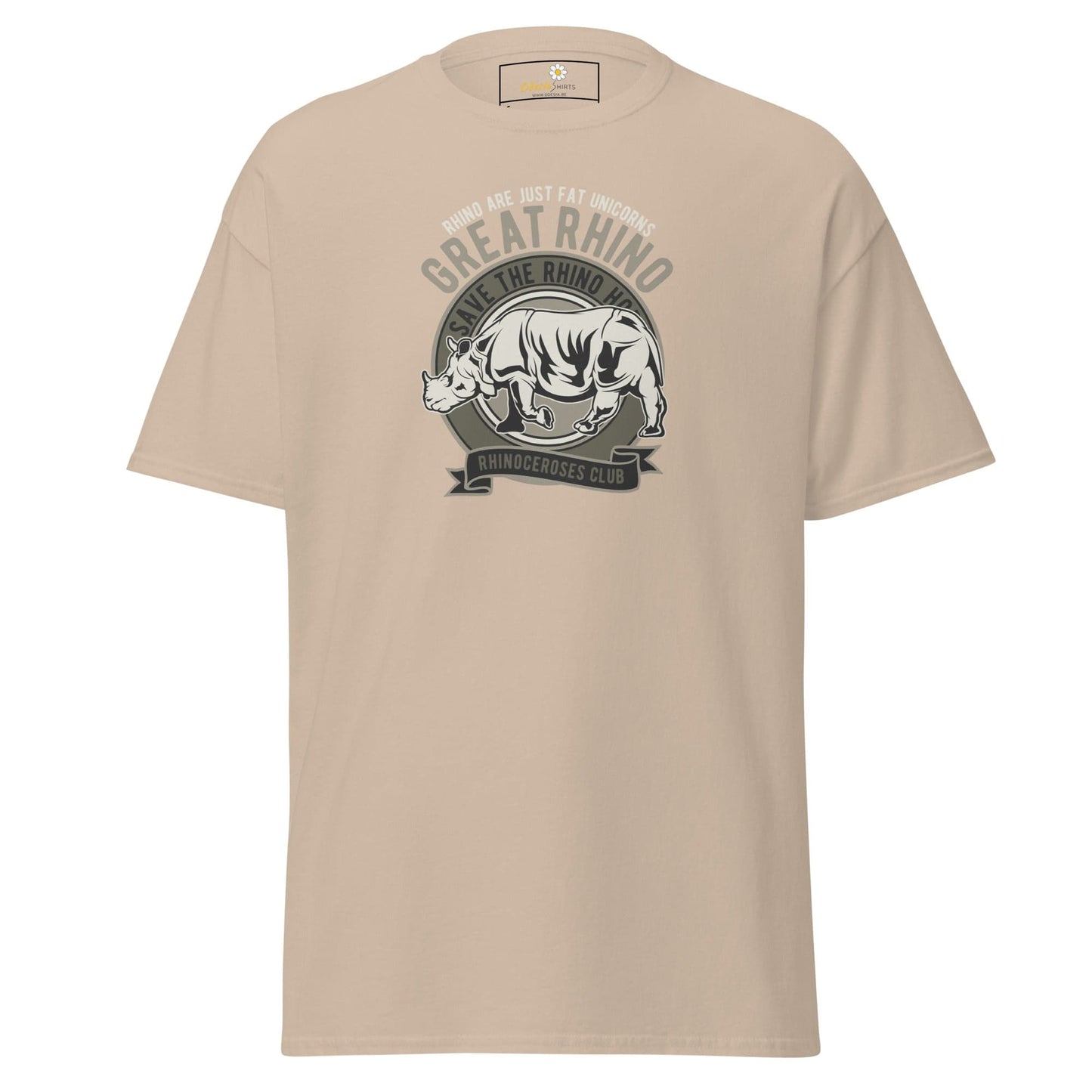Unisex classic t-shirt - WILD LIFE GREAT RHINO - REGULAR - Sand / S