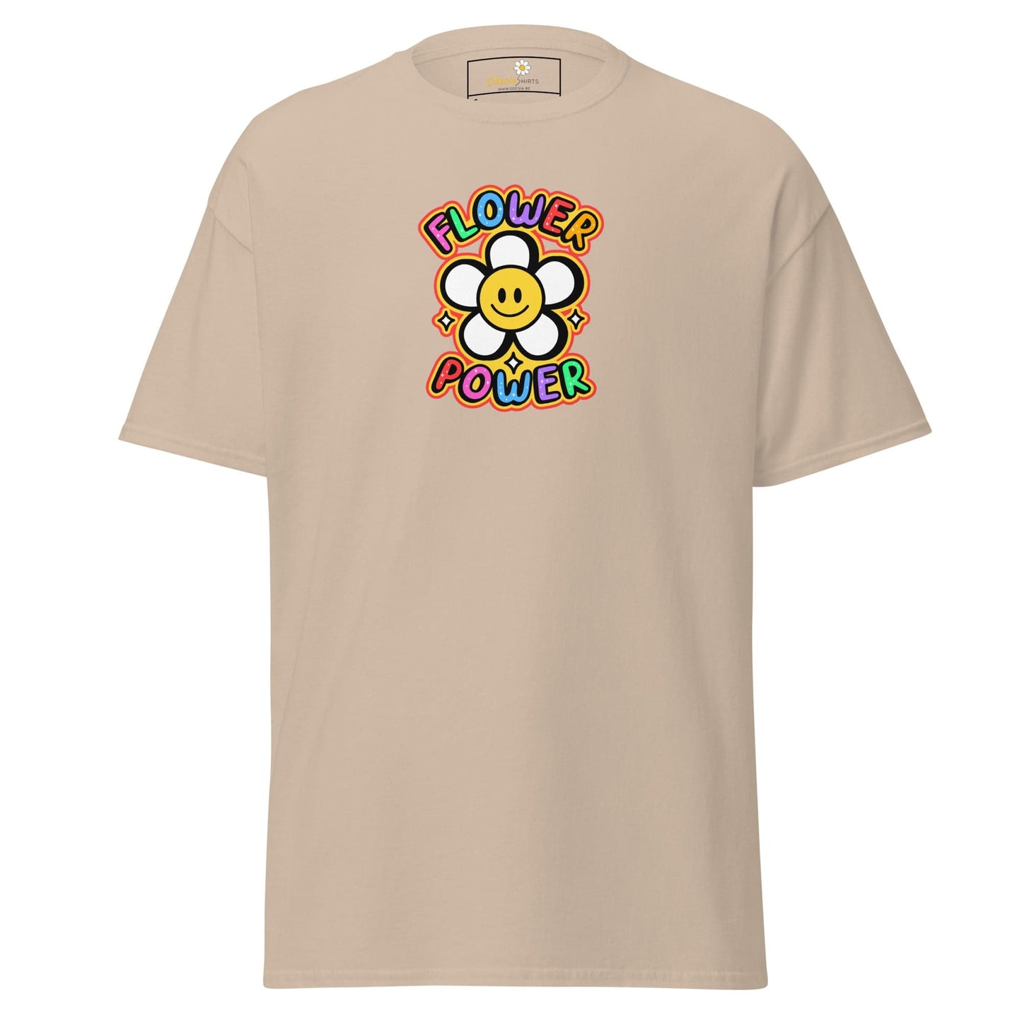 Unisex classic t-shirt - POSITIVE FLOWER POWER - REGULAR - Sand / S