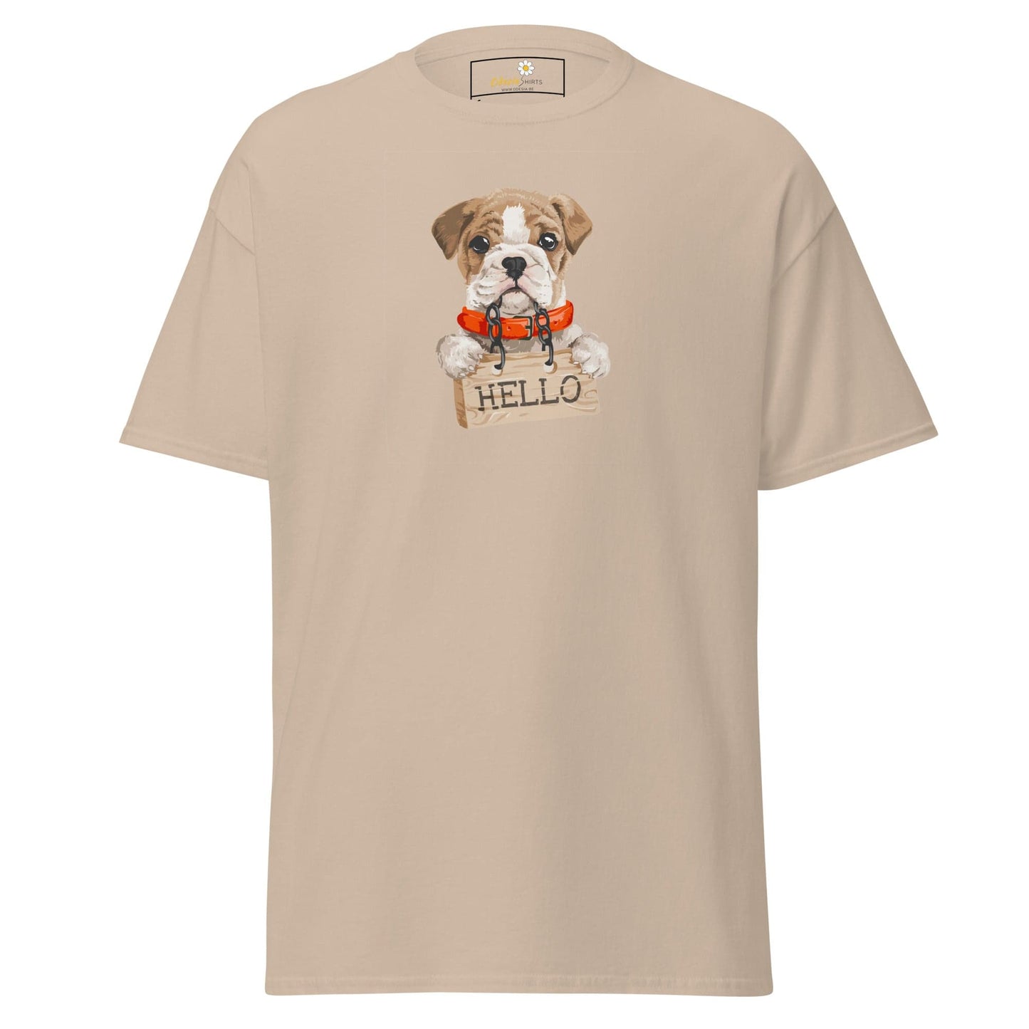 Unisex classic t-shirt - ANIMALS HELLO PUPPY - REGULAR - Sand / S