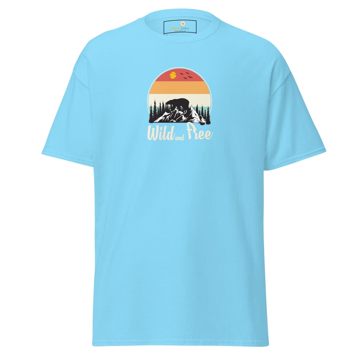 Unisex classic t-shirt - ADVENTURE WILD AND FREE - REGULAR - Sky / S