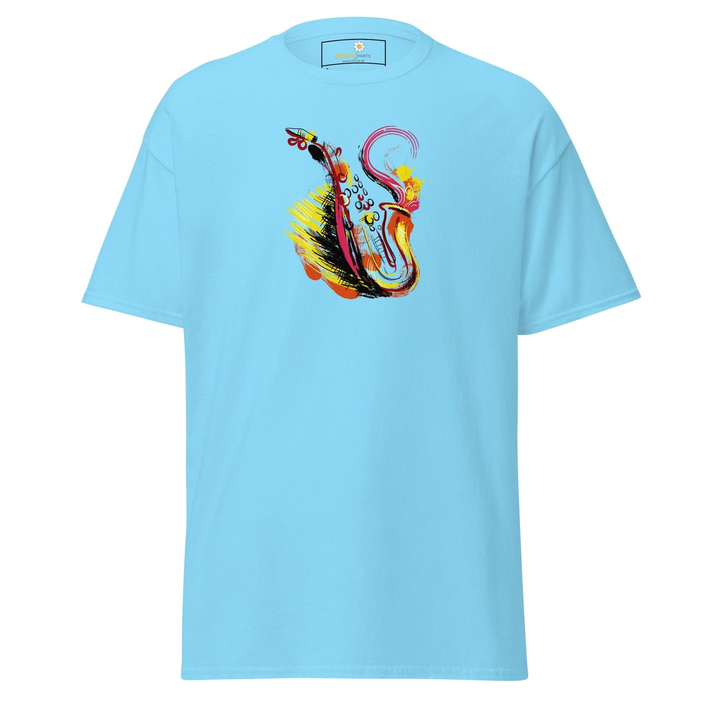 Unisex classic tee - MUSIC SAXOPHONE - REGULAR - Sky / S