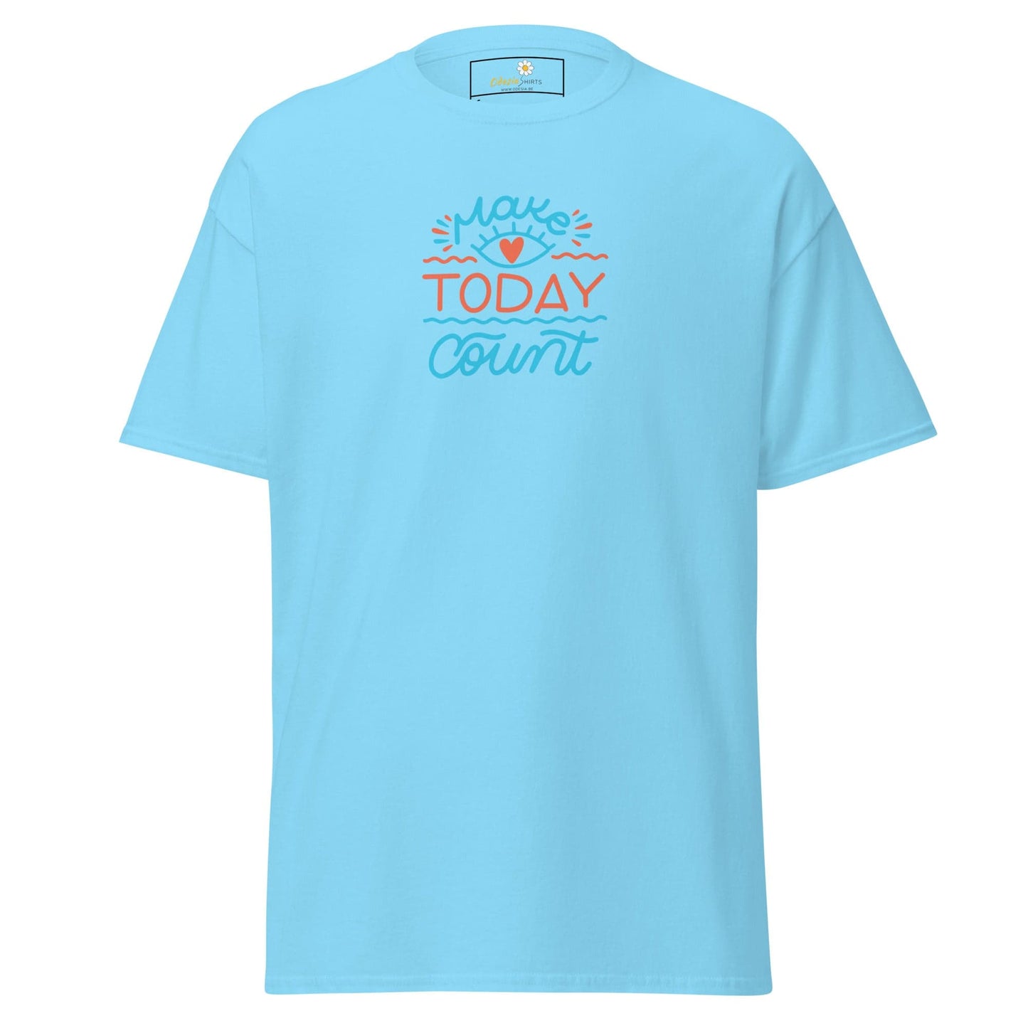 Unisex classic t-shirt - TEXT TODAY COUNT - REGULAR - Sky / S