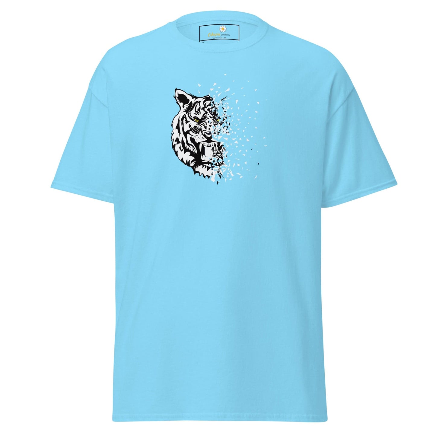 Unisex classic t-shirt - WILD LIFE TIGER DECOMPOS - REGULAR - Sky / S