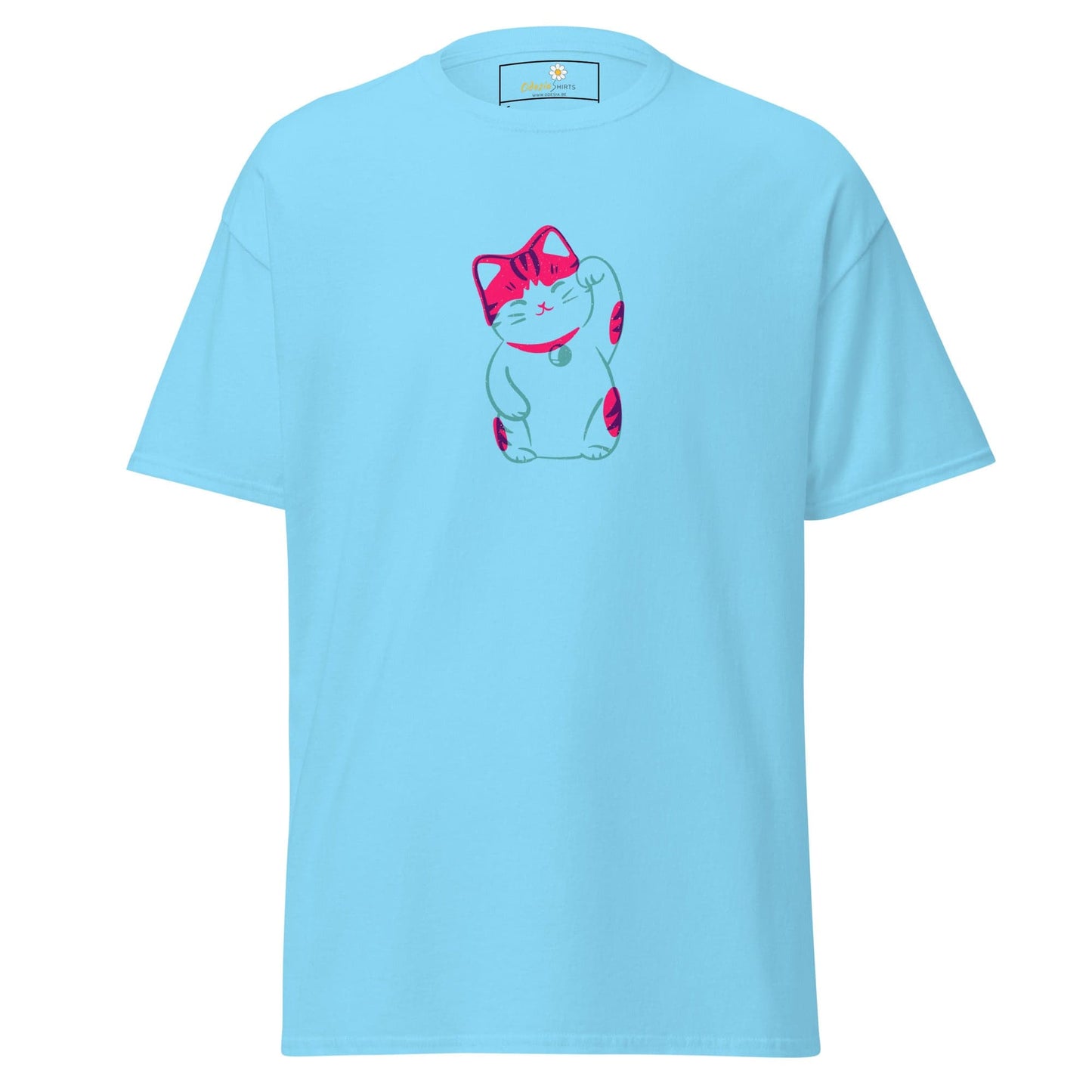 Unisex classic tee - ANIMALS SPIRITUAL LUCKY CAT 2 - REGULAR - Sky / S
