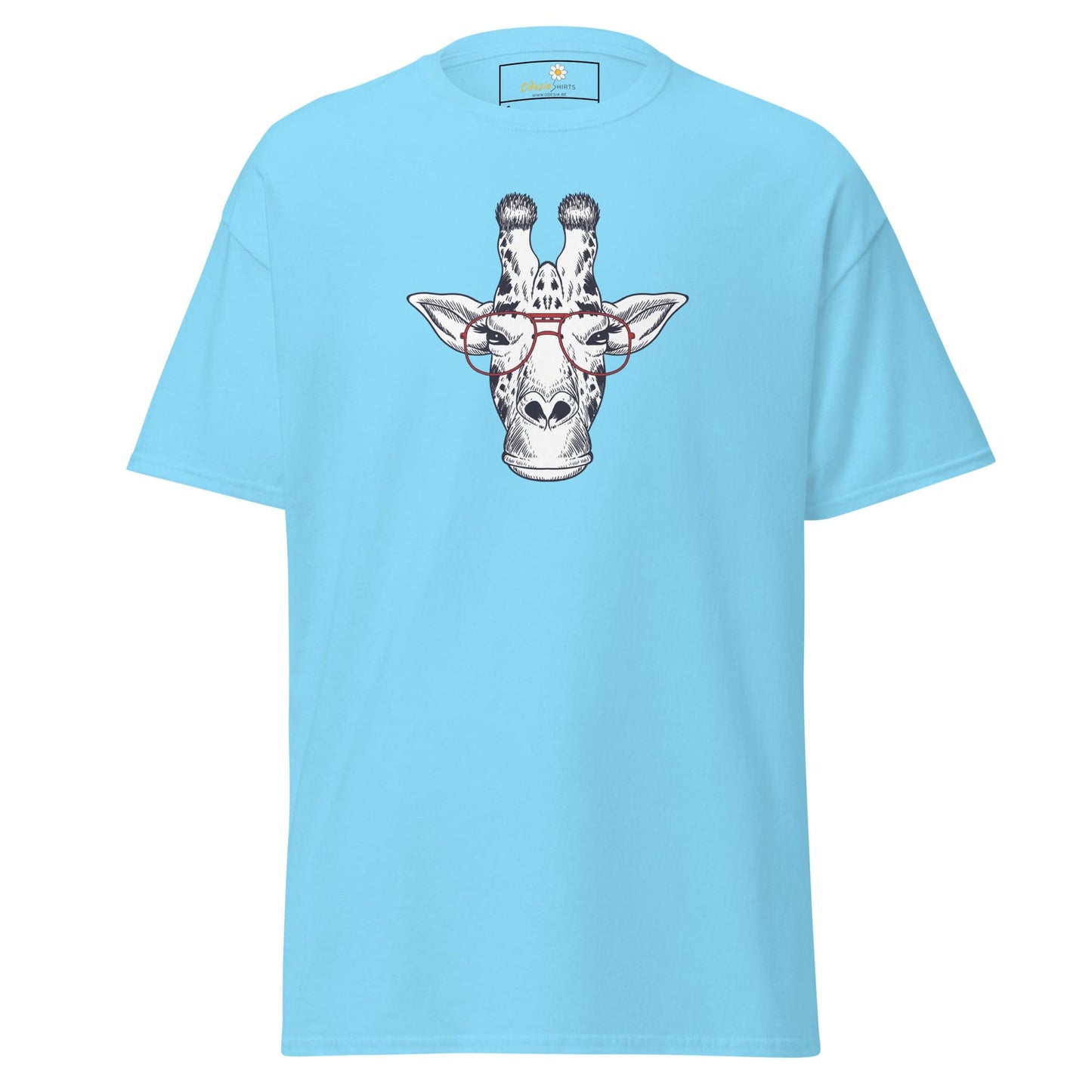 Unisex classic tee - WILD LIFE FUN GIRAFFE GLASSES - REGULAR - Sky / S