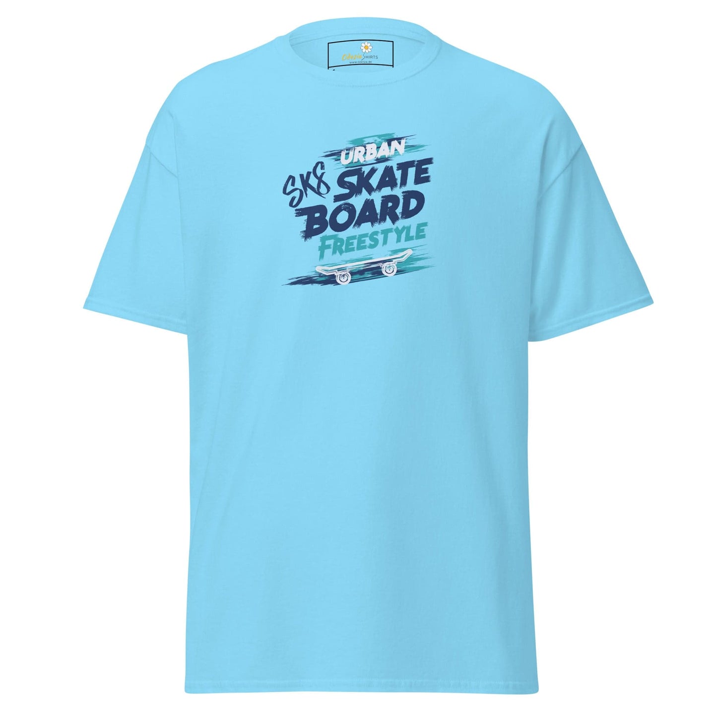 Unisex classic t-shirt - SPORT SKATEBOARD FREESTYLE - REGULAR - Sky / S