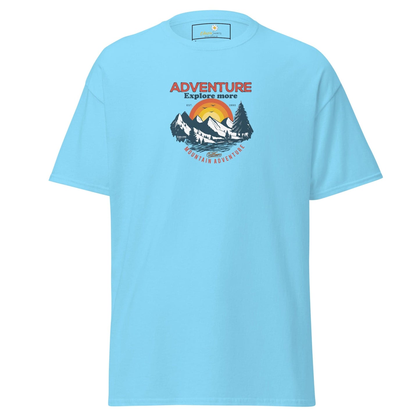 Unisex classic t-shirt - ADVENTURE EXPLORE MORE - REGULAR - Sky / S