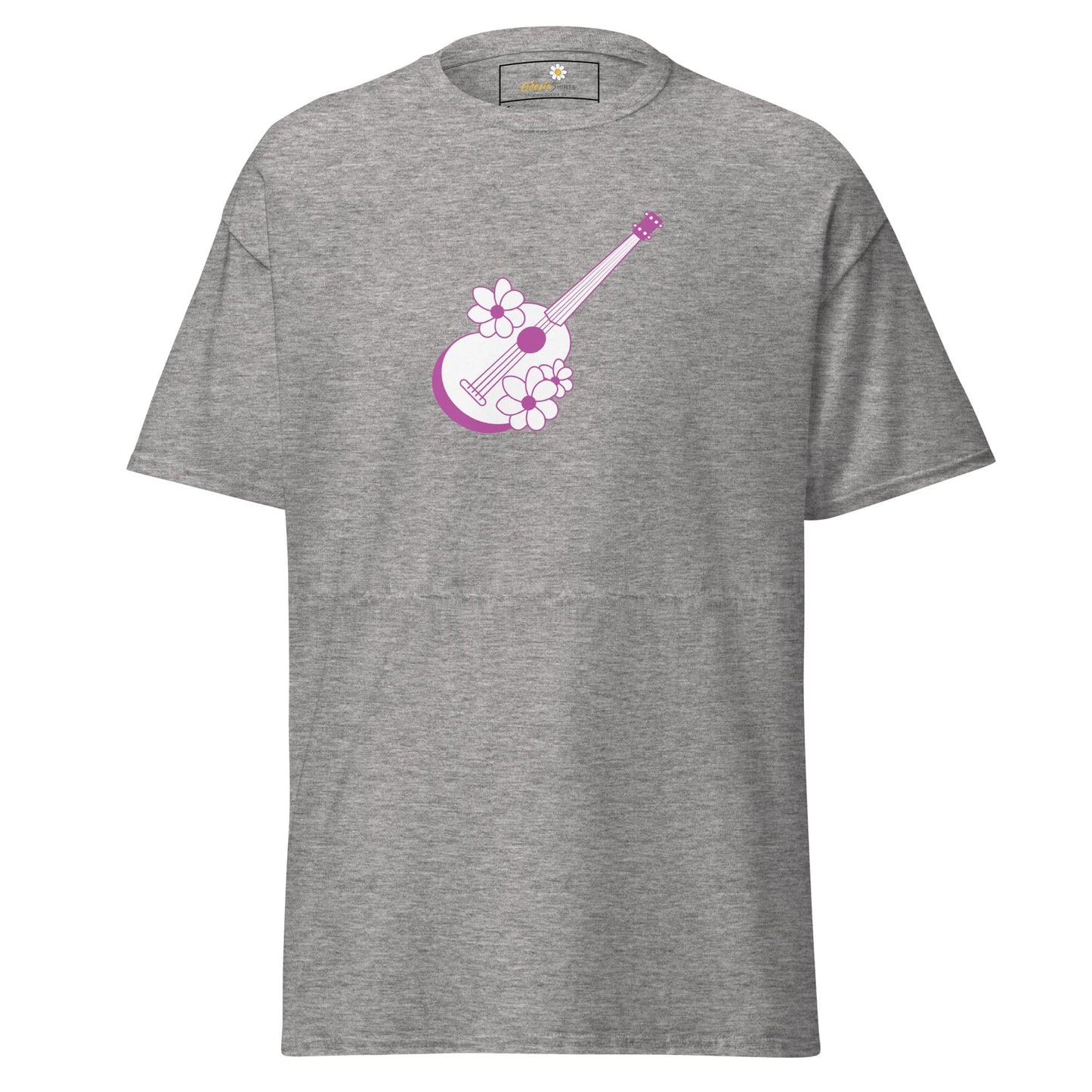 Unisex classic t-shirt - MUSIC GUITAR FLOWERS - REGULAR - Sport Grey / S