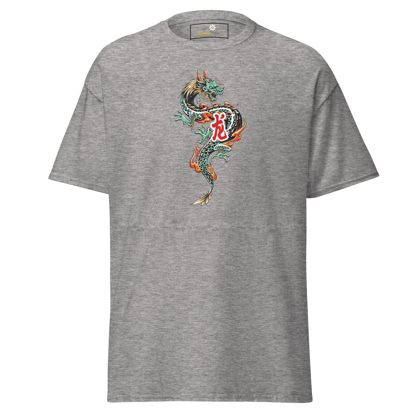 Unisex classic tee - MYSTIC GREEN DRAGON - REGULAR - Sport Grey / S