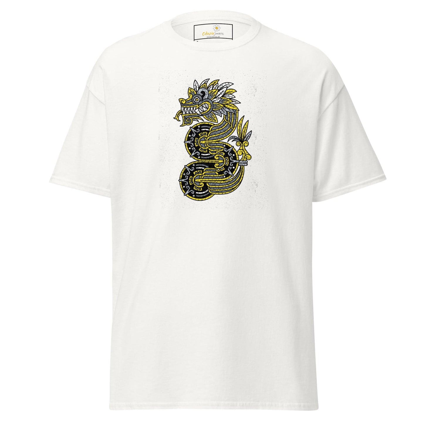 Unisex classic t-shirt - MYSTIC YELLOW GREY DRAGON - REGULAR - White / S