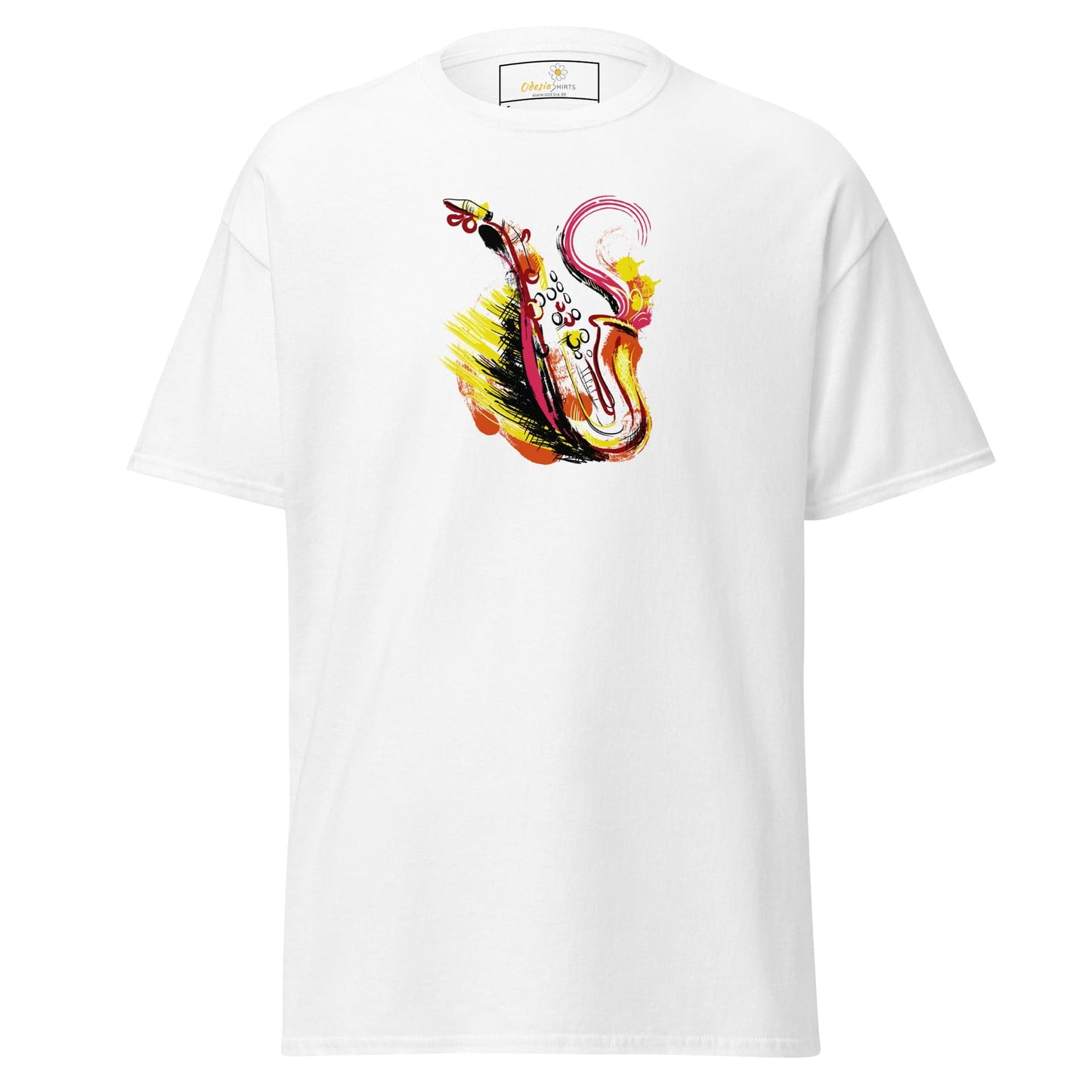 Unisex classic tee - MUSIC SAXOPHONE - REGULAR - White / S