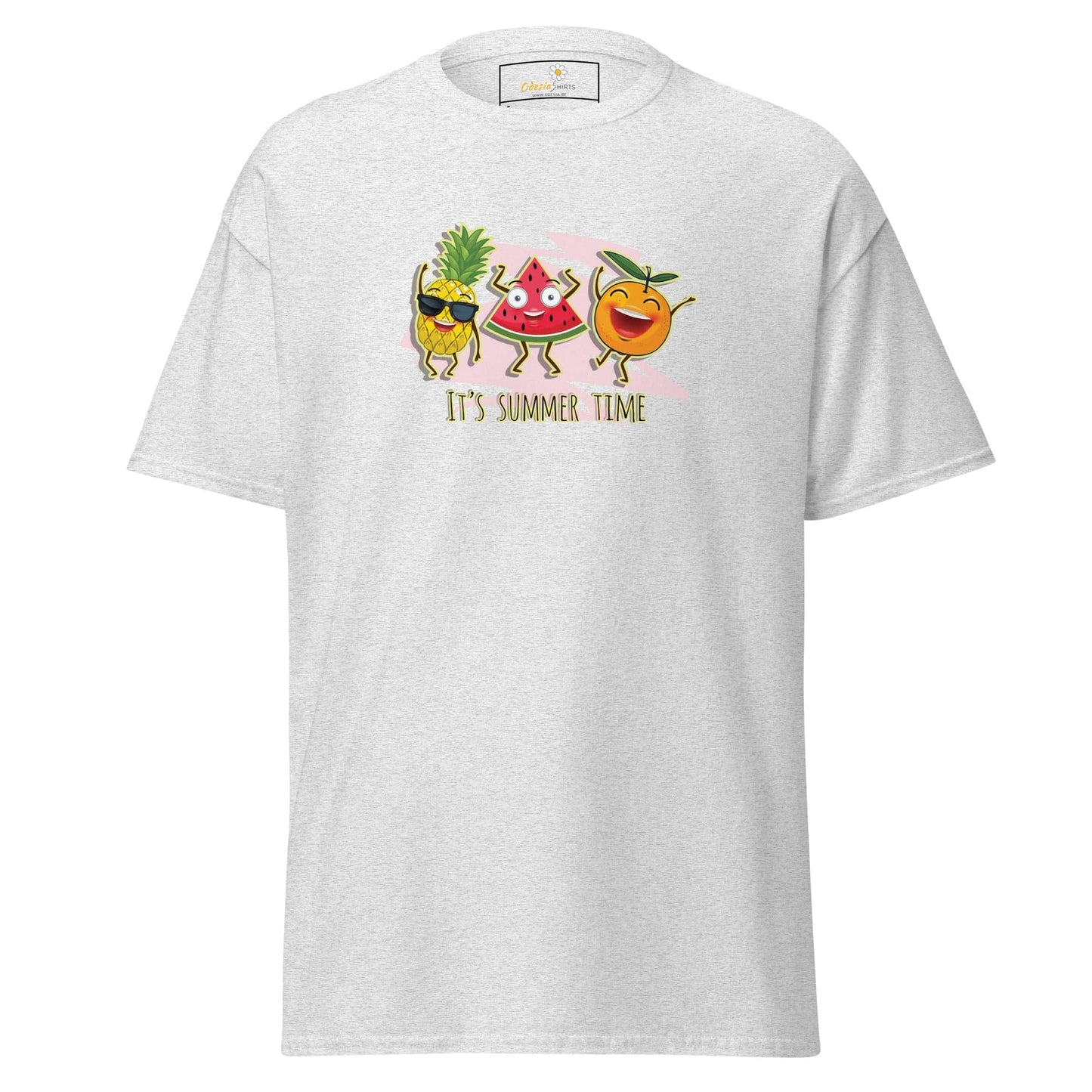 Unisex classic t-shirt - ORGANIC FRUIT SMILING - REGULAR - Ash / S