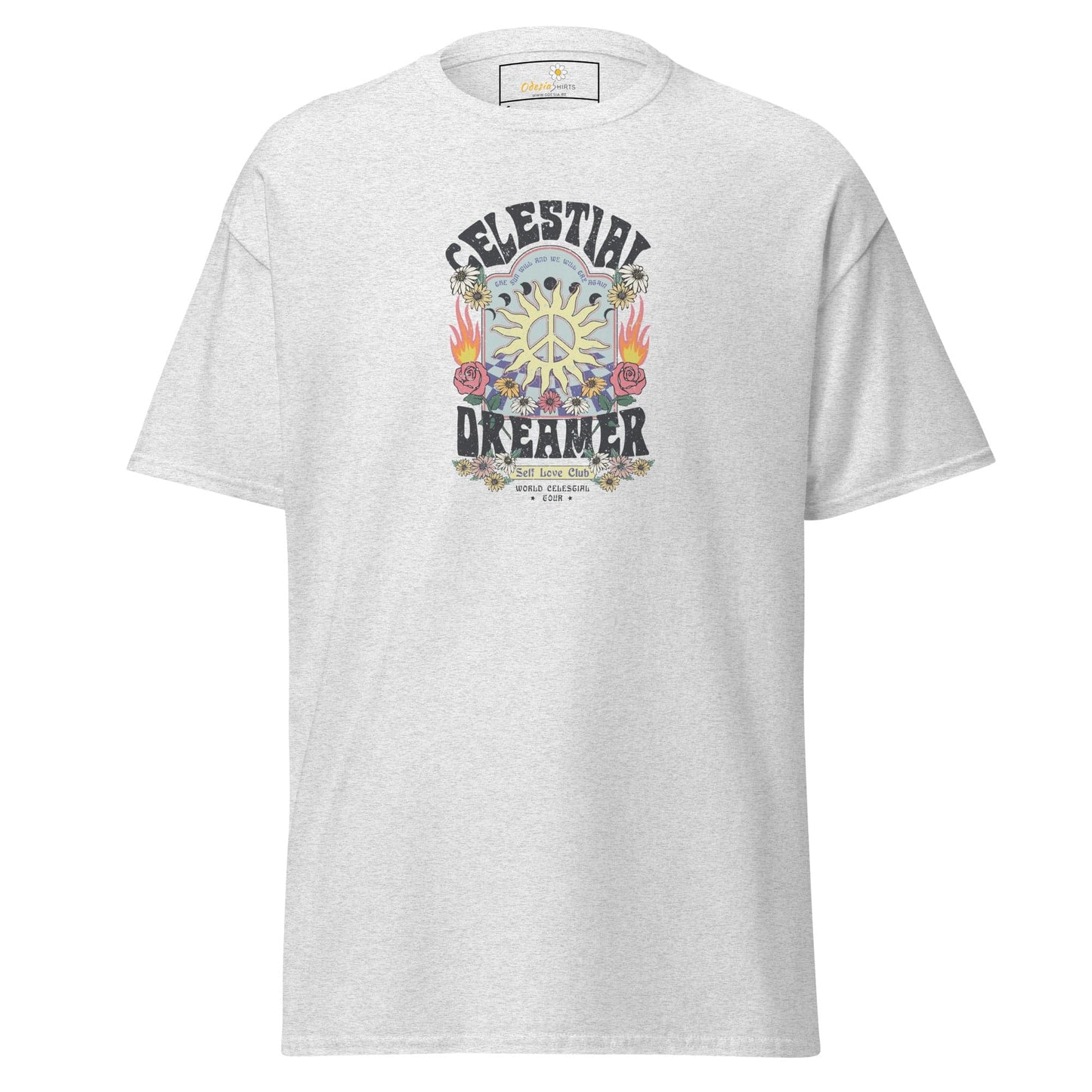 Unisex classic t-shirt - NATURE CELESTIAL FLOWERS - REGULAR - Ash / S