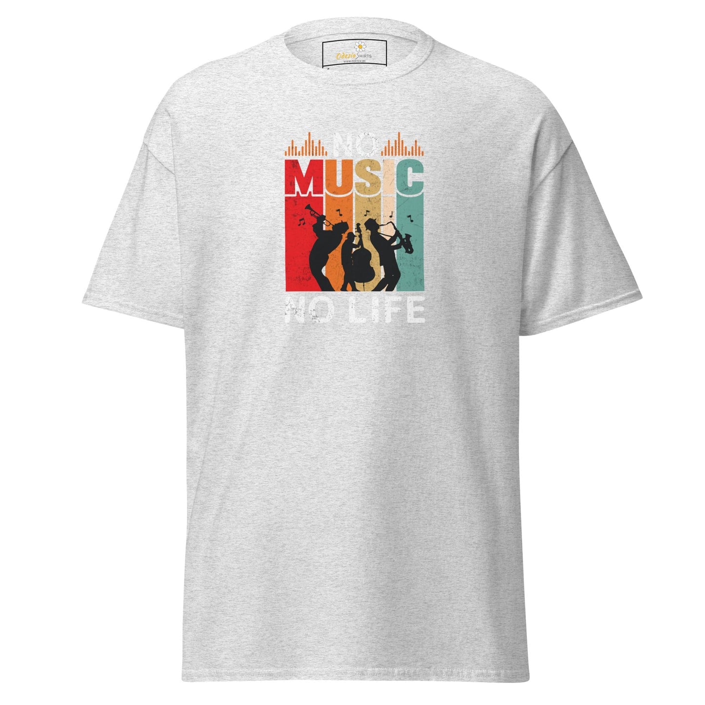 Unisex classic t-shirt - MUSIC NO MUSIC NO LIFE - REGULAR - Ash / S