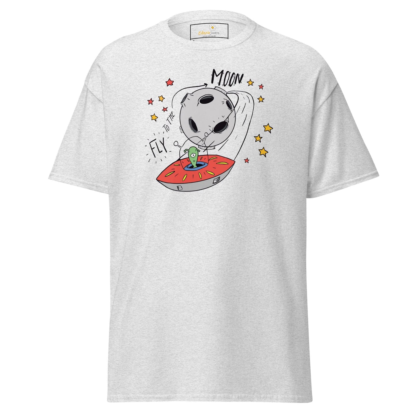 Unisex classic t-shirt - SPACE ALIEN MOON - REGULAR - Ash / S