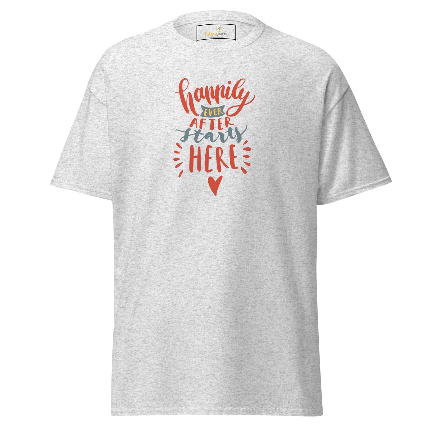 Unisex classic t-shirt - TEXT HAPPILY EVER AFTER - REGULAR - Ash / S
