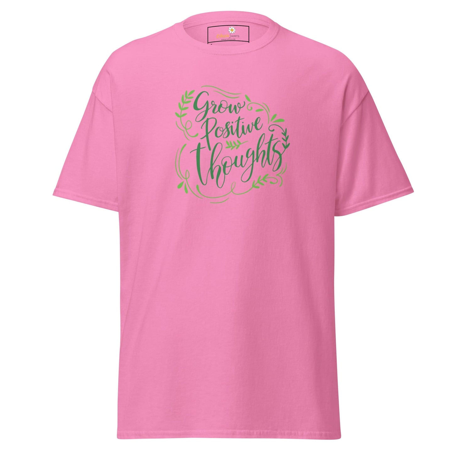 Unisex classic t-shirt - TEXT POSITIVE GROW THOUGHTS - REGULAR - Azalea / S